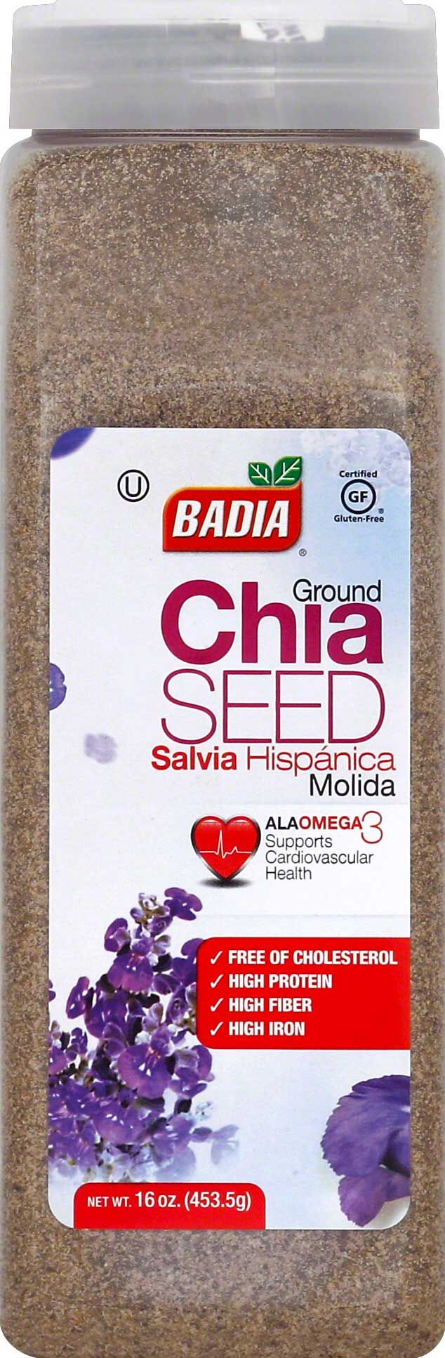 Badia Ground Chia Seed, 16 Ounce Bottle -- 4 Per Case