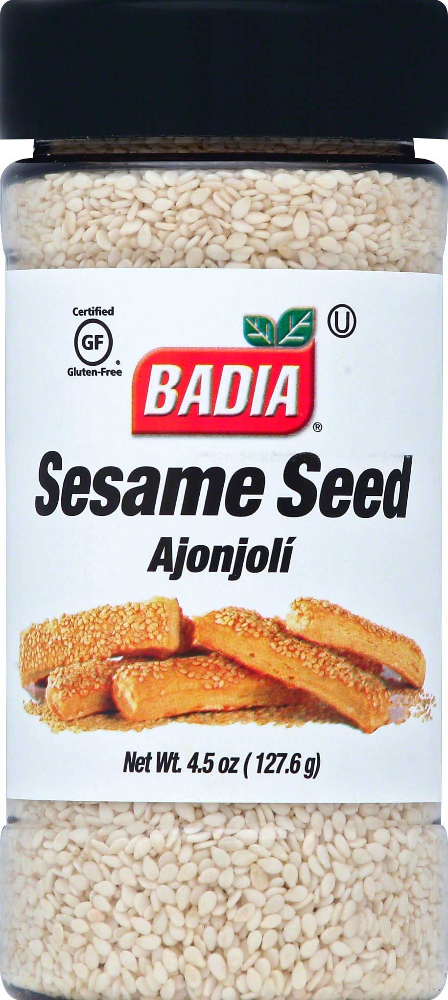 Badia Hulled Sesame Seed, 4.5 Ounce Bottle -- 6 Per Case