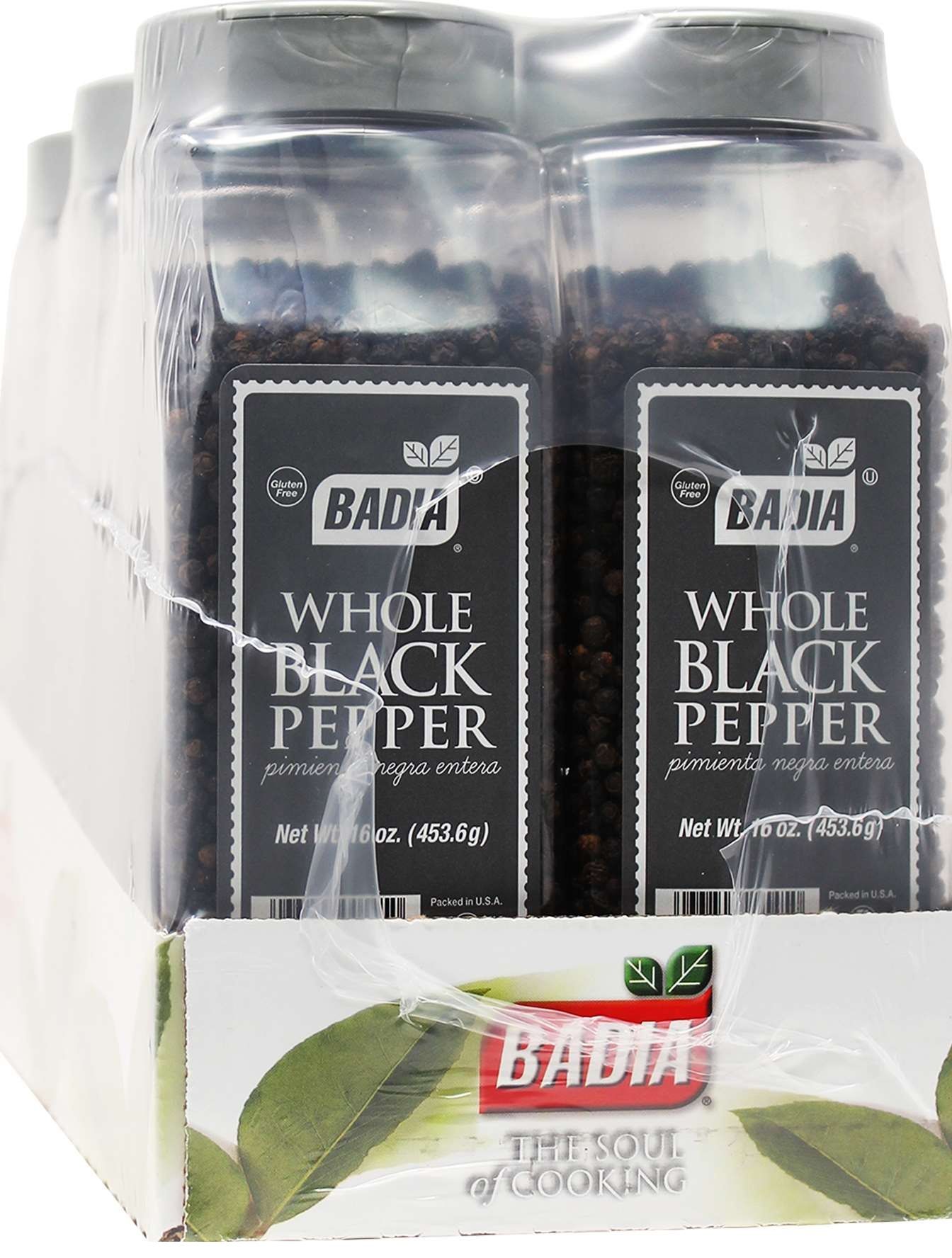 Badia Whole Black Pepper, 16 Ounce Bottle -- 6 Per Case