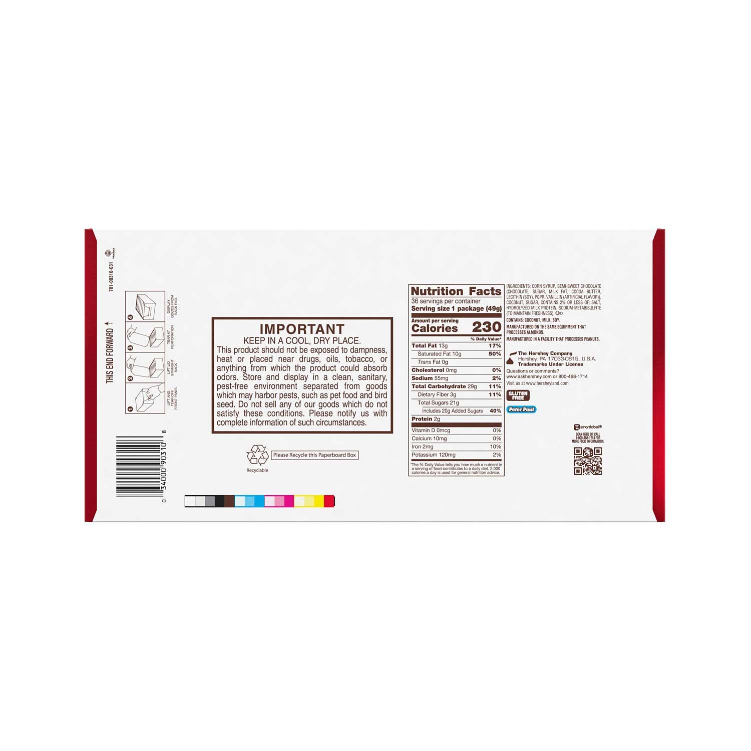 Mounds Dark Chocolate and Coconut Candy Bar, 1.75 Ounce -- 432 per case