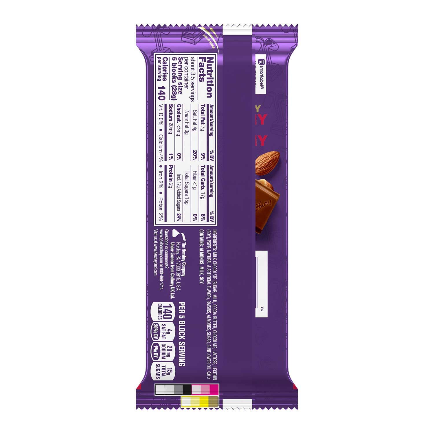 Cadbury Fruit And Nut Milk Chocolate Bar, 3.5 Ounce -- 14 Per Case