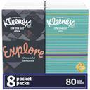 Kleenex On The Go Pack Facial Tissue - 80 count per pack -- 12 packs per case