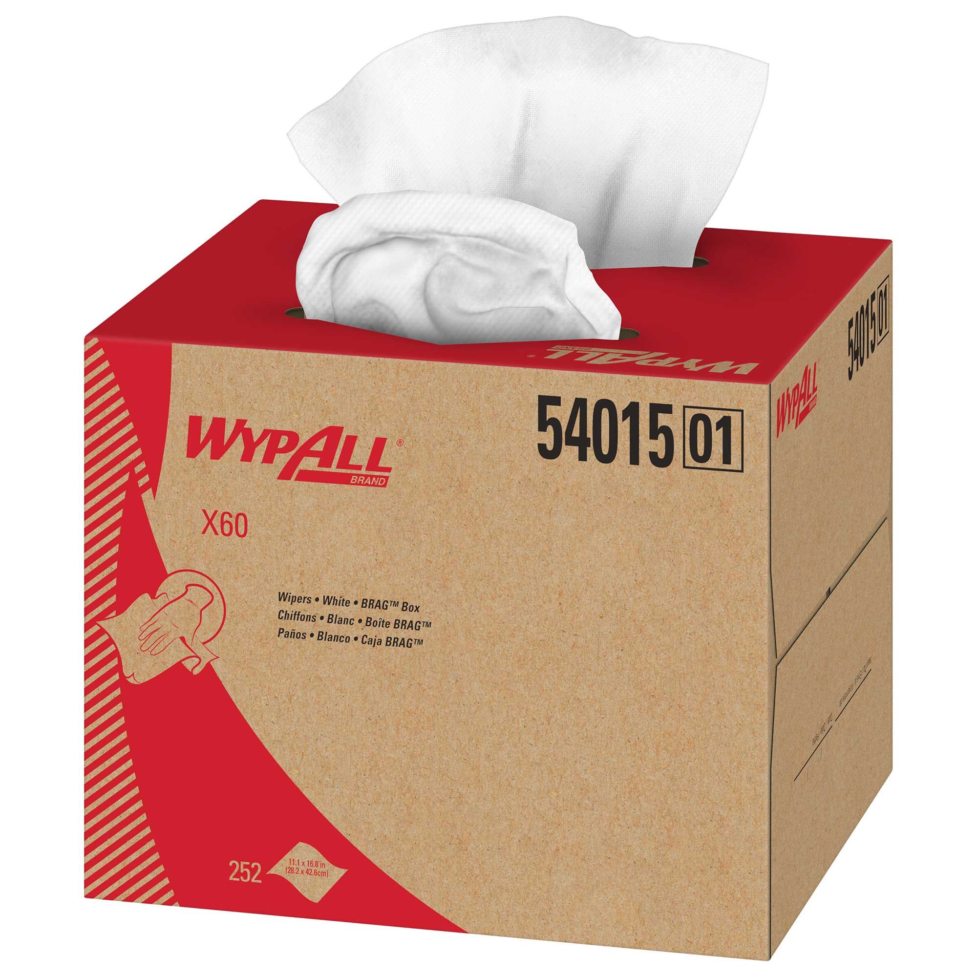 Wypall Brag Box White X60 Reusable Cloth, 252 Count