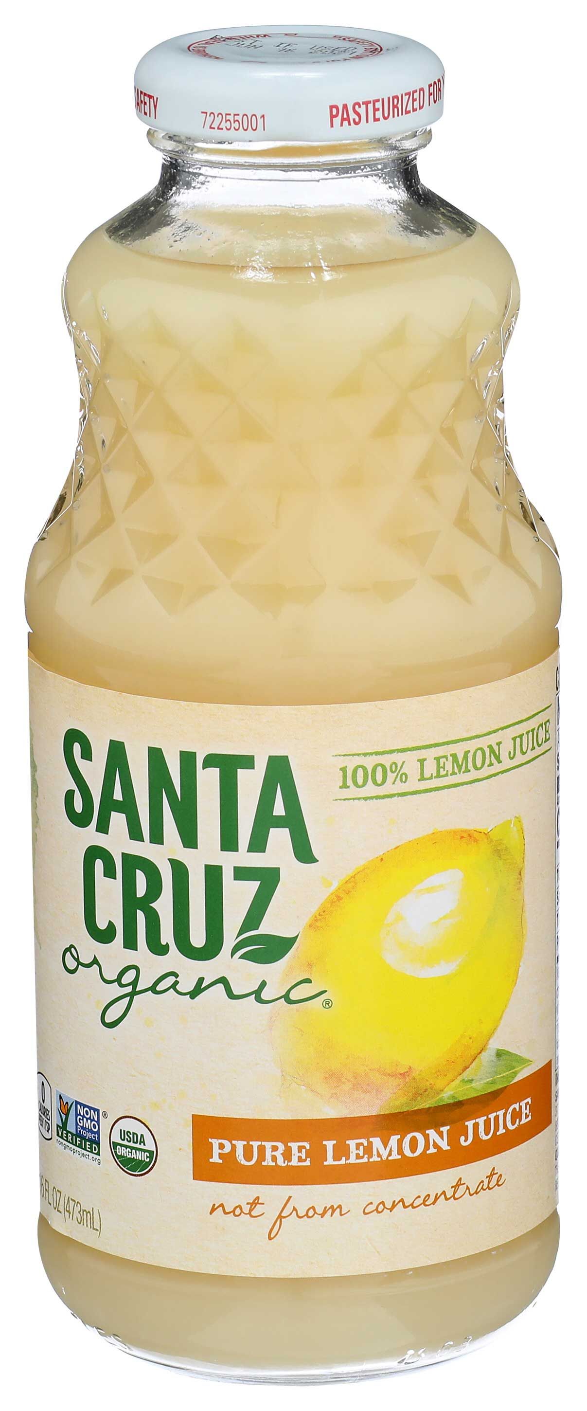 Santa Cruz Organic 100 Percent Lemon Juice, 16 Fluid Ounce -- 8 Per Case
