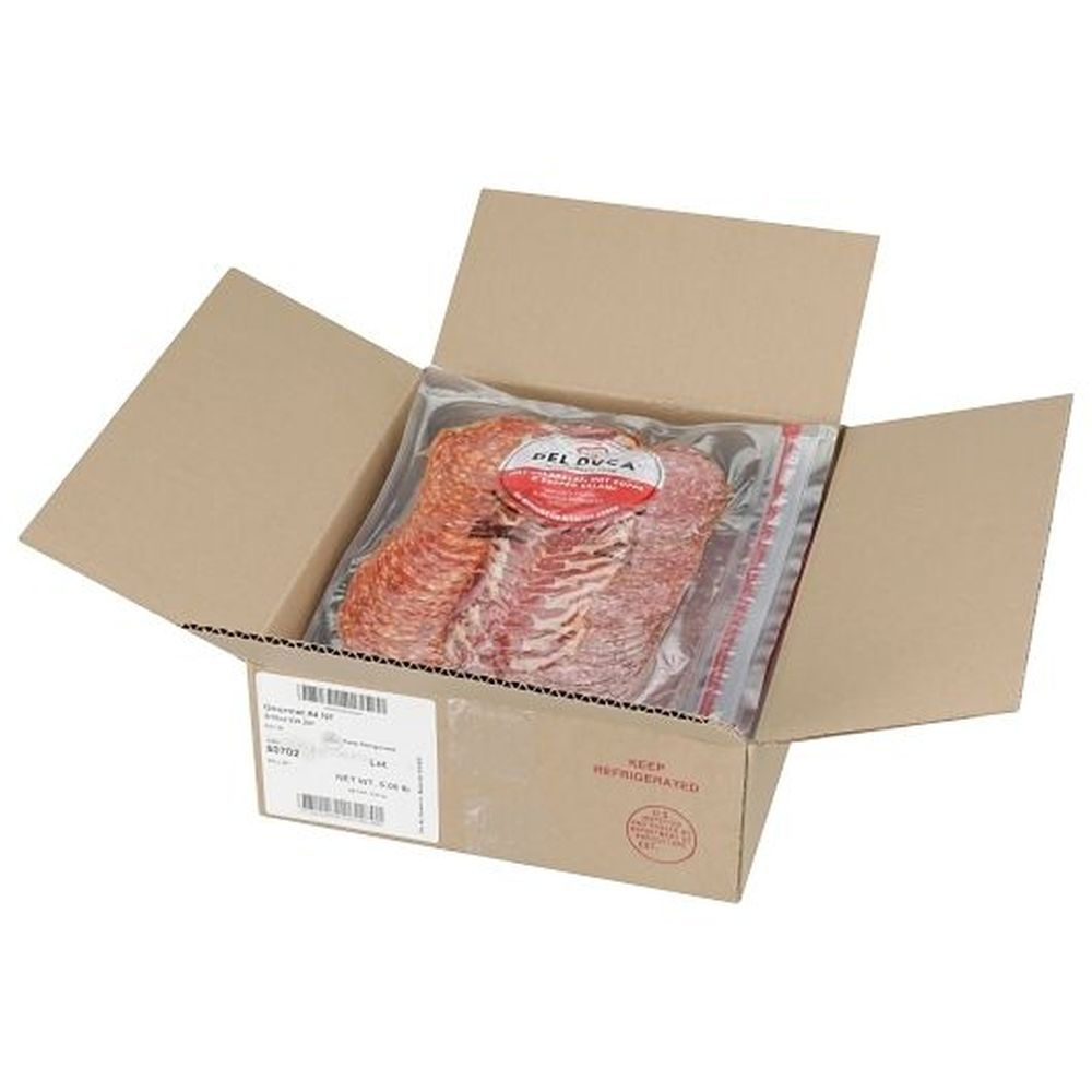 Del Duca Sliced Spicy Hot Calabrese Hot Coppa And Pepper Salami Variety Pack, 16 Ounce -- 5 Per Case