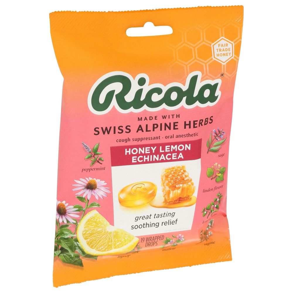 Ricola Honey Lemon with Echinacea Lozenge, 19 count -- 8 per case