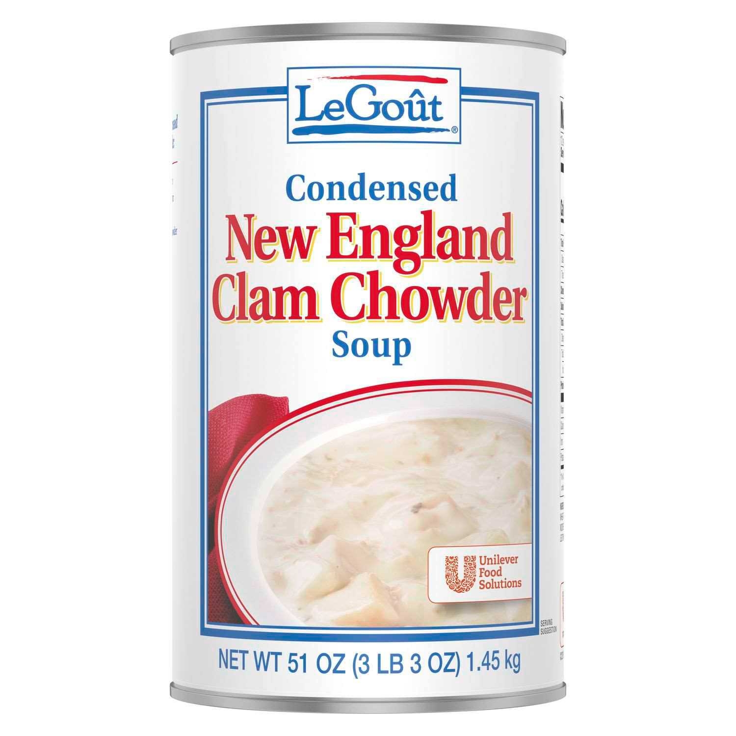 Single LeGout New England Clam Chowder Condensed Canned Soup, 51 Ounce