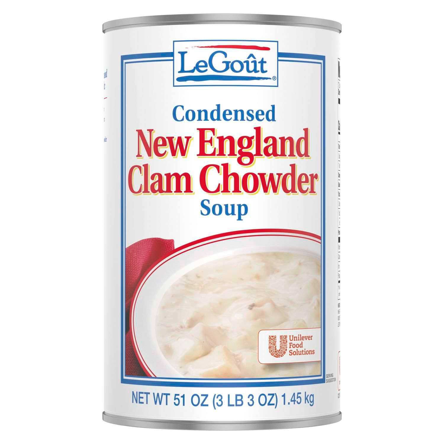 Single Legout New England Clam Chowder Condensed Canned Soup, 51 Ounce