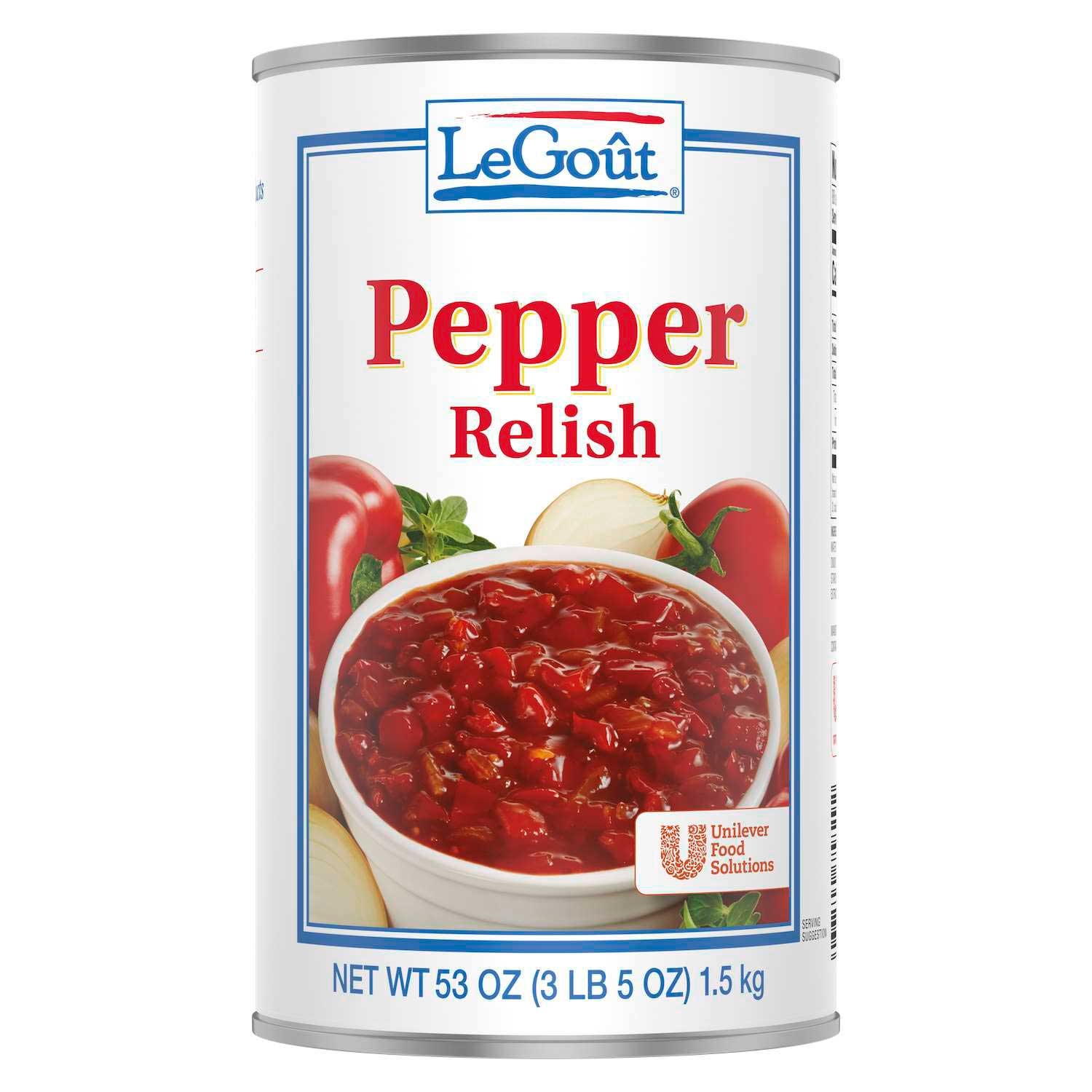 Single LeGout Pepper Relish Can, 3 Pound