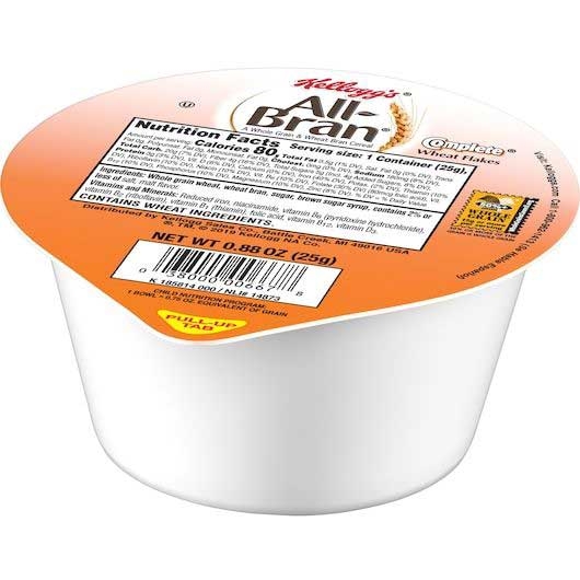 Kelloggs All Bran Complete Wheat Flakes Cereal, 0.88 Ounce Bowl -- 96 per case