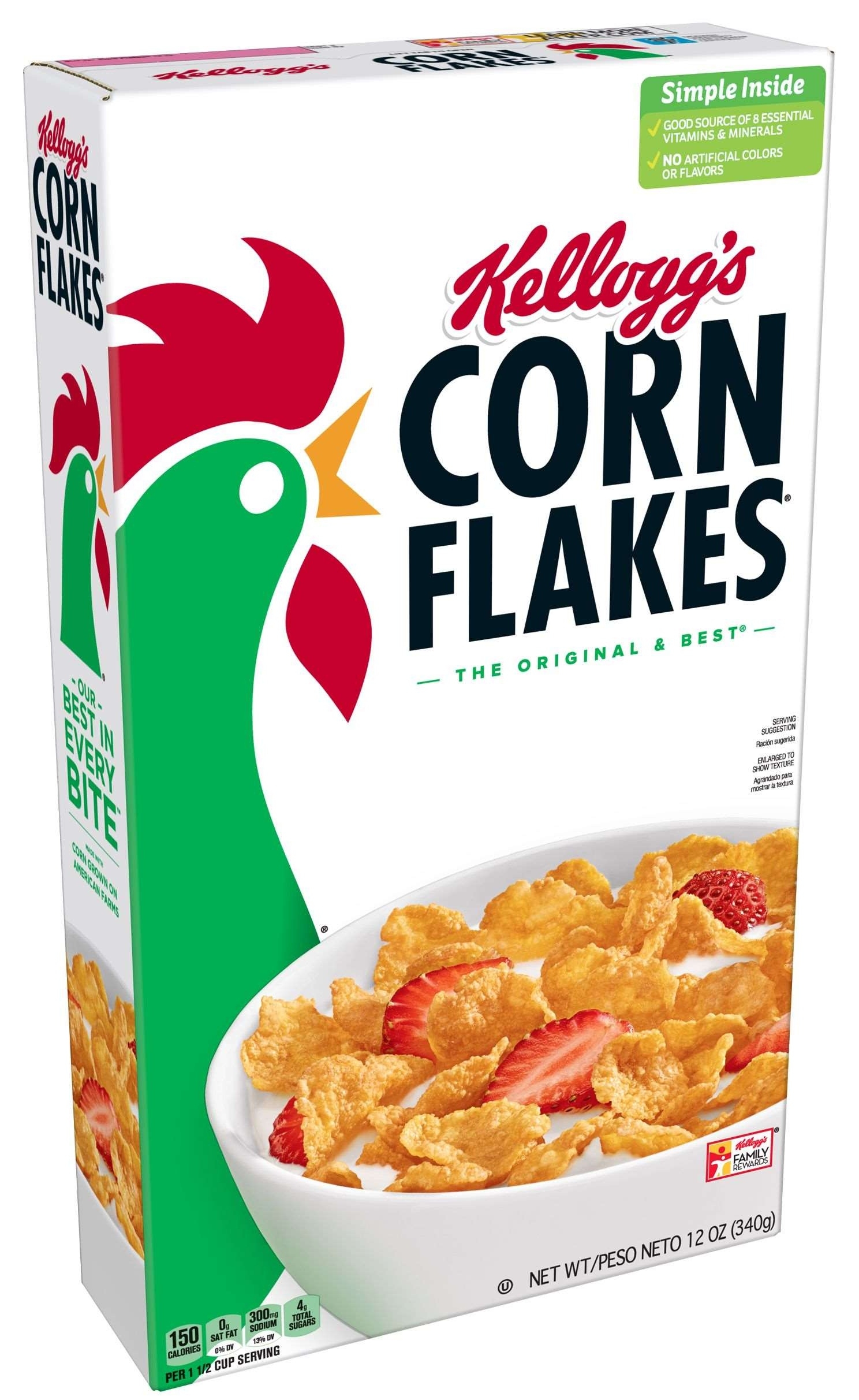 Kelloggs Corn Flakes Cereal, 12 Ounce Box -- 10 per case