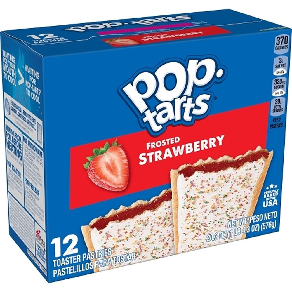 Kelloggs Pop-Tarts Frosted Strawberry Toaster Pastries, 20.3 Ounce -- 12 per case