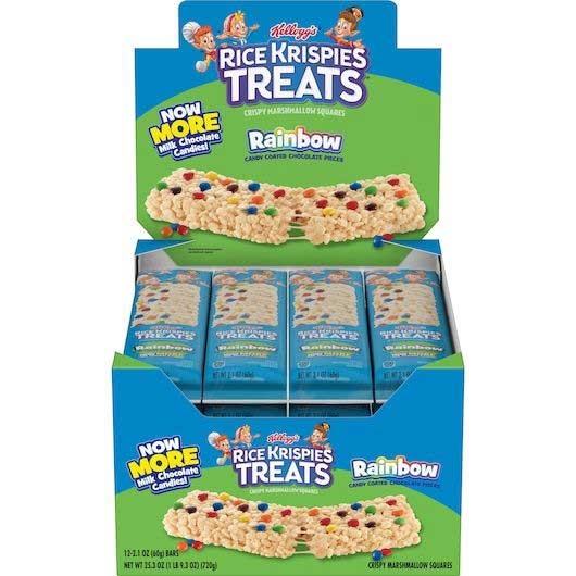 Kelloggs Rice Krispies Treats Rainbow Marshmallow Squares with Gems, 2.1 Ounce -- 72 per case