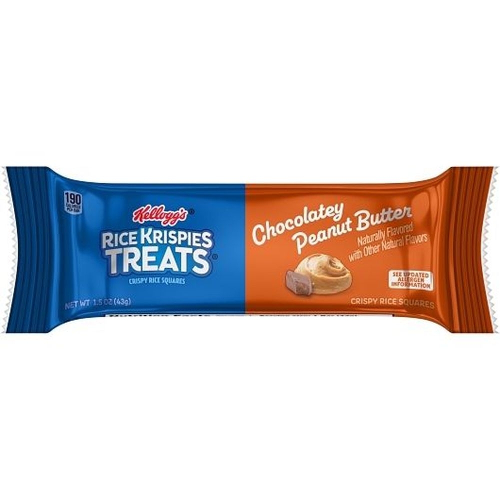 Kelloggs Rice Krispies Treats Chocolatey Peanut Butter Crispy Rice Squares, 1.5 Ounce - 96 per case