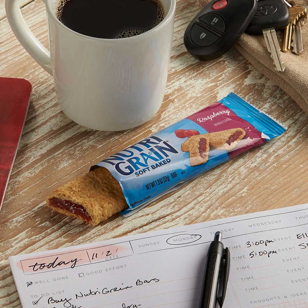 Kelloggs Nutri-Grain Raspberry Filled Cereal Bar, 10.4 Ounce -- 12 per case.