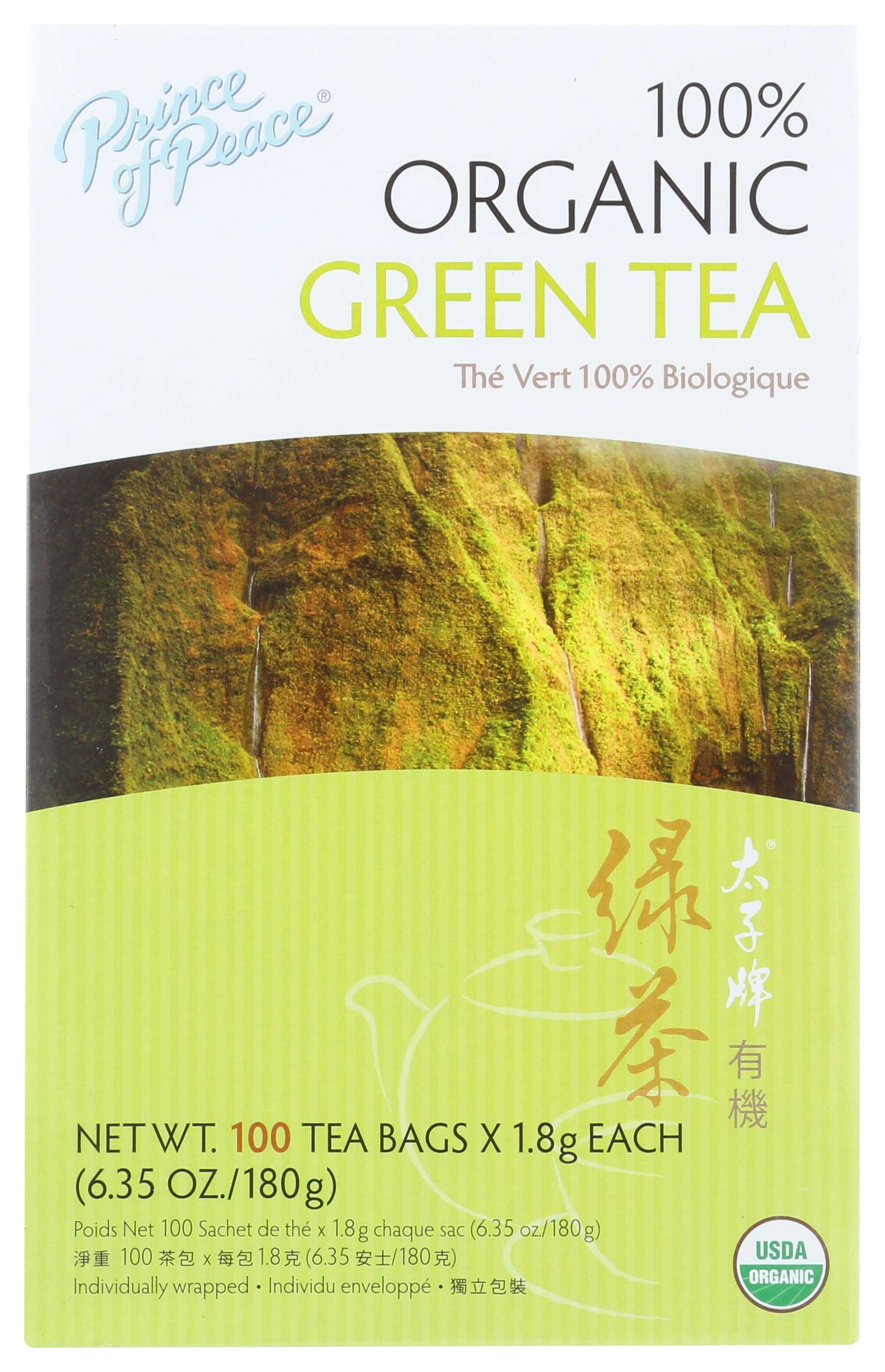 Prince Of Peace Organic Green Tea, 100 Bags -- 6 per case