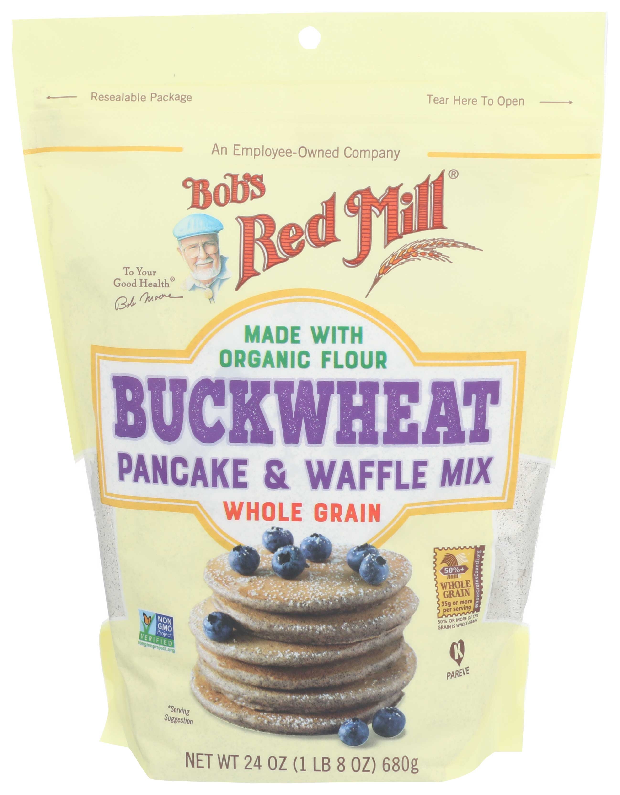 Bobs Red Mill Organic Buckwheat Pancake and Waffle Mix, 24 Ounce -- 4 per case