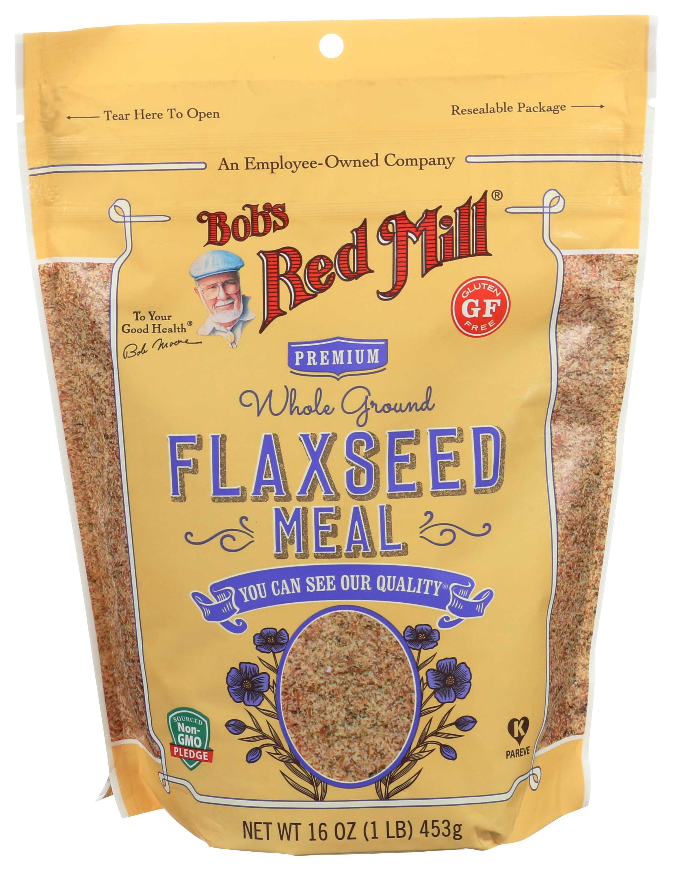 Bobs Red Mill Premium Whole Ground Flaxseed Meal, 16 Ounce -- 4 per case