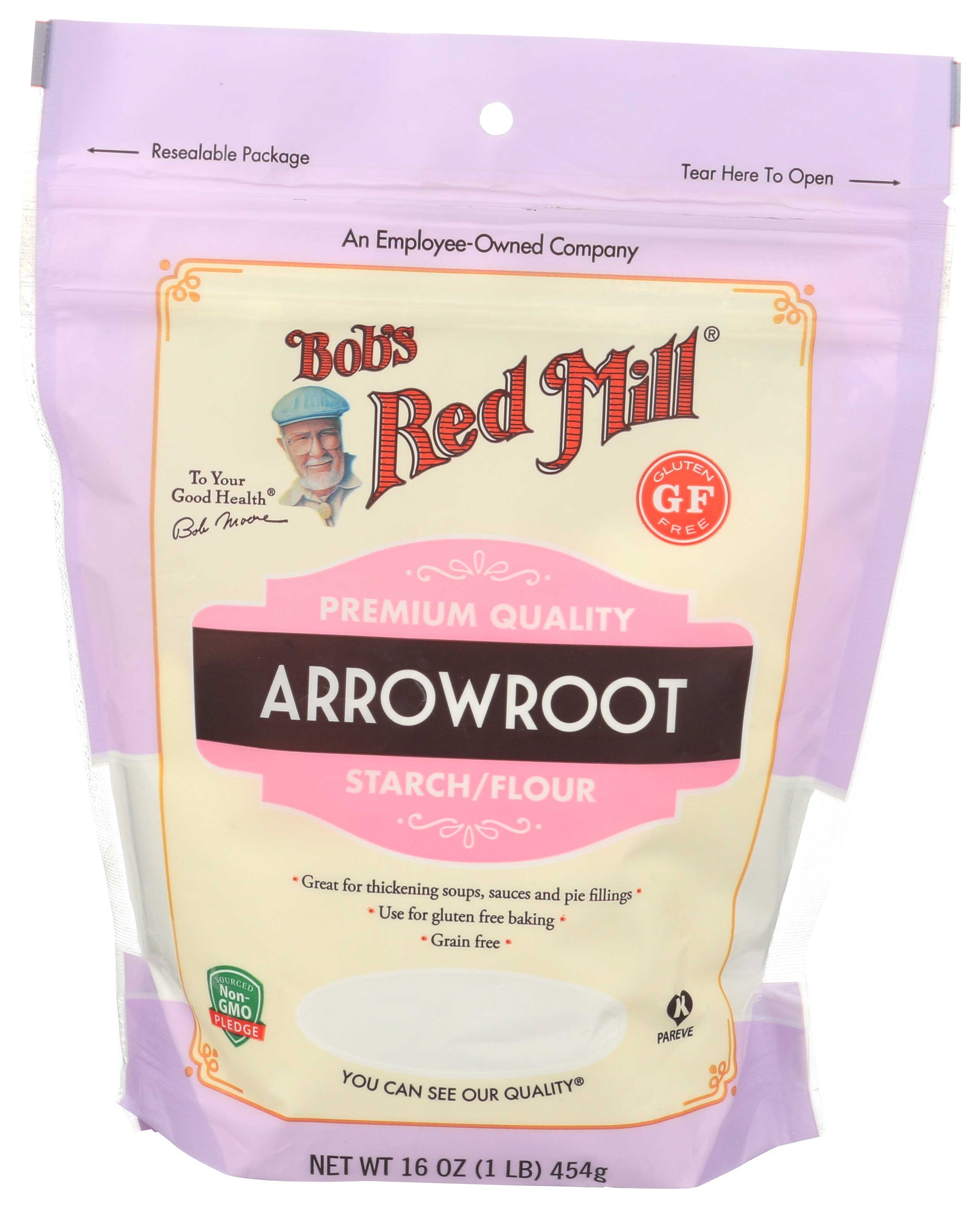 Bobs Red Mill Grain Free Arrowroot Starch, 16 Ounce -- 4 per case