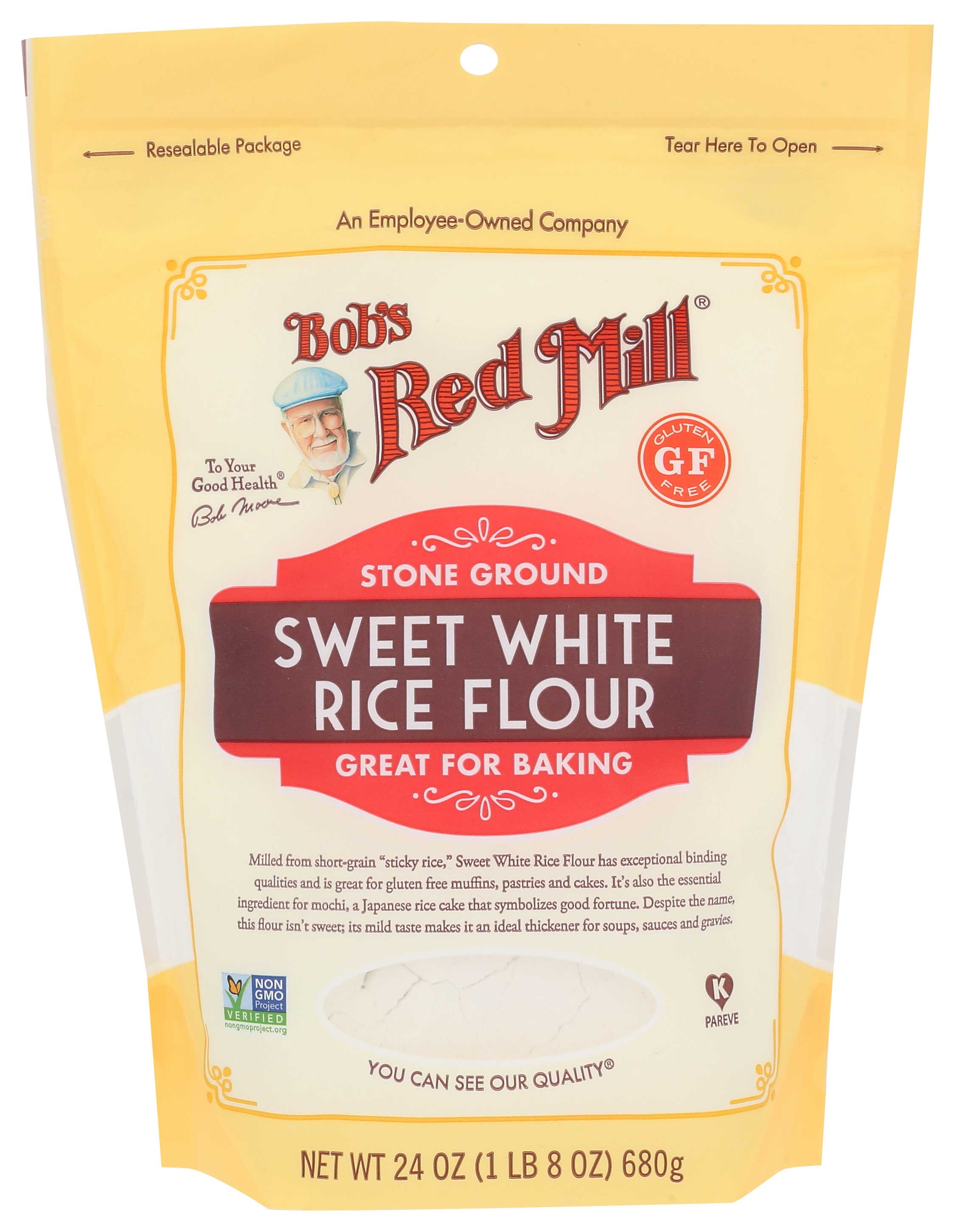 Bobs Red Mill Sweet White Rice Flour, 24 Ounce -- 4 per case