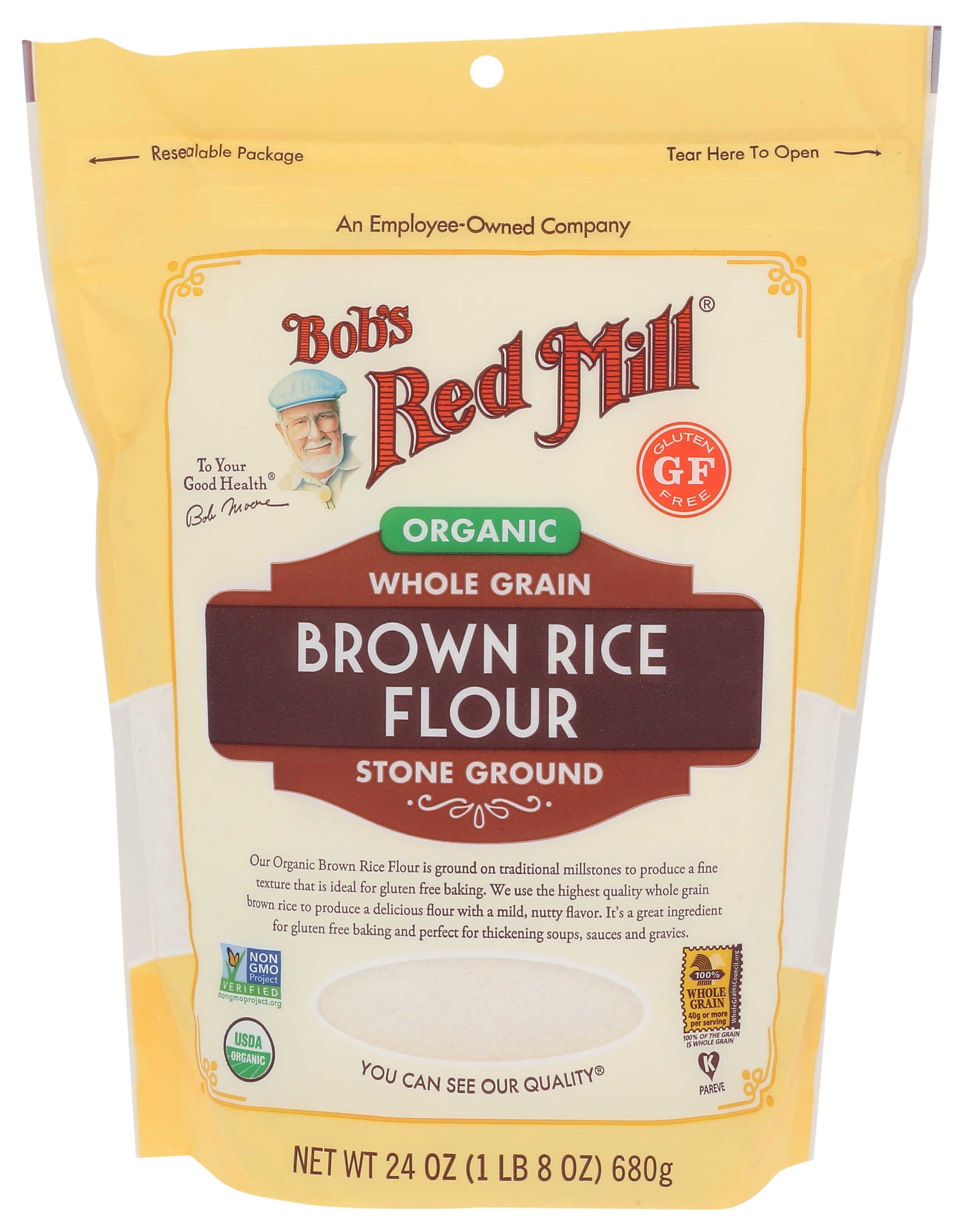 Bobs Red Mill Organic Brown Rice Flour, 24 Ounce -- 4 per case