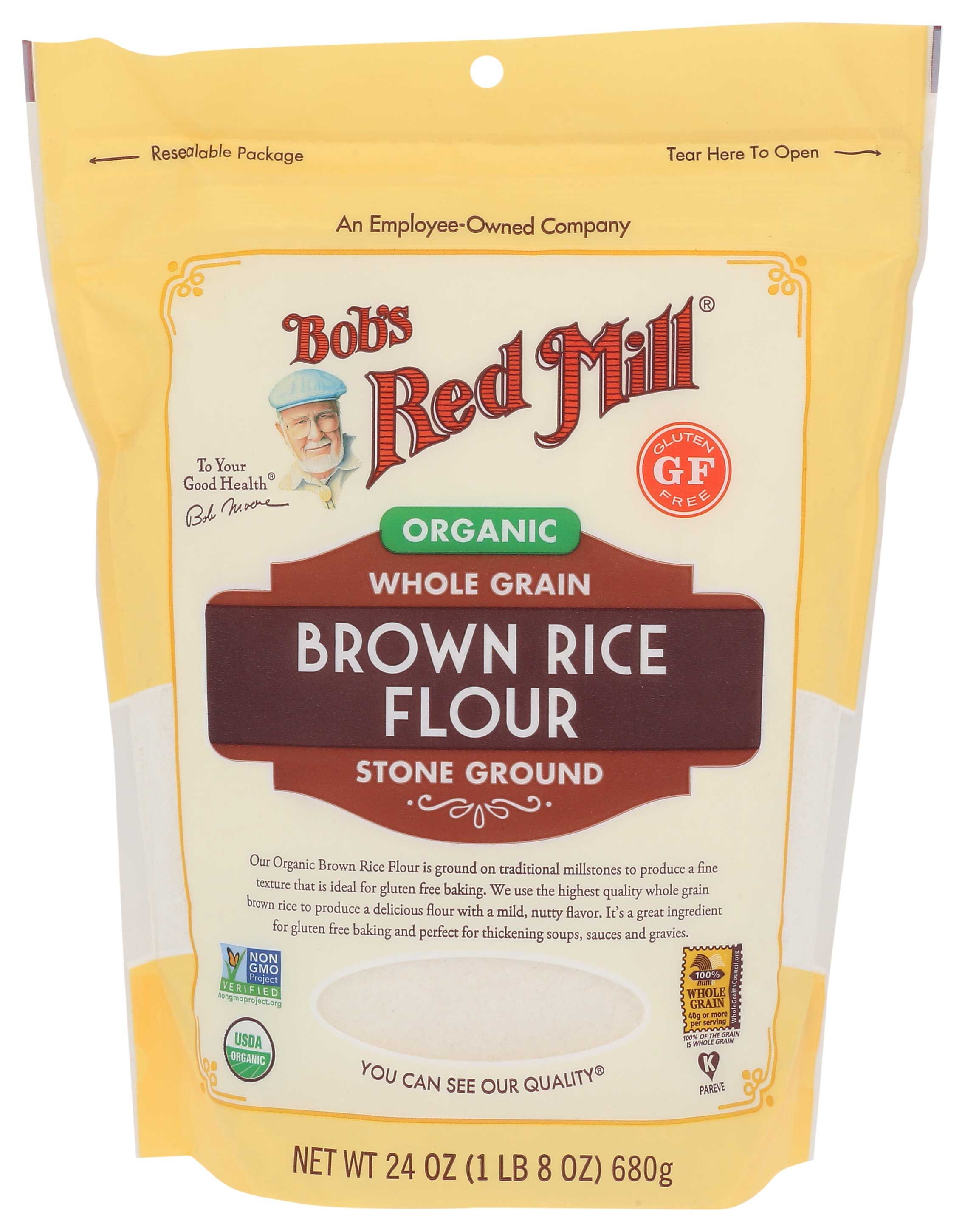 Bob's Red Mill Organic Brown Rice Flour, 24 Ounce -- 4 Per Case