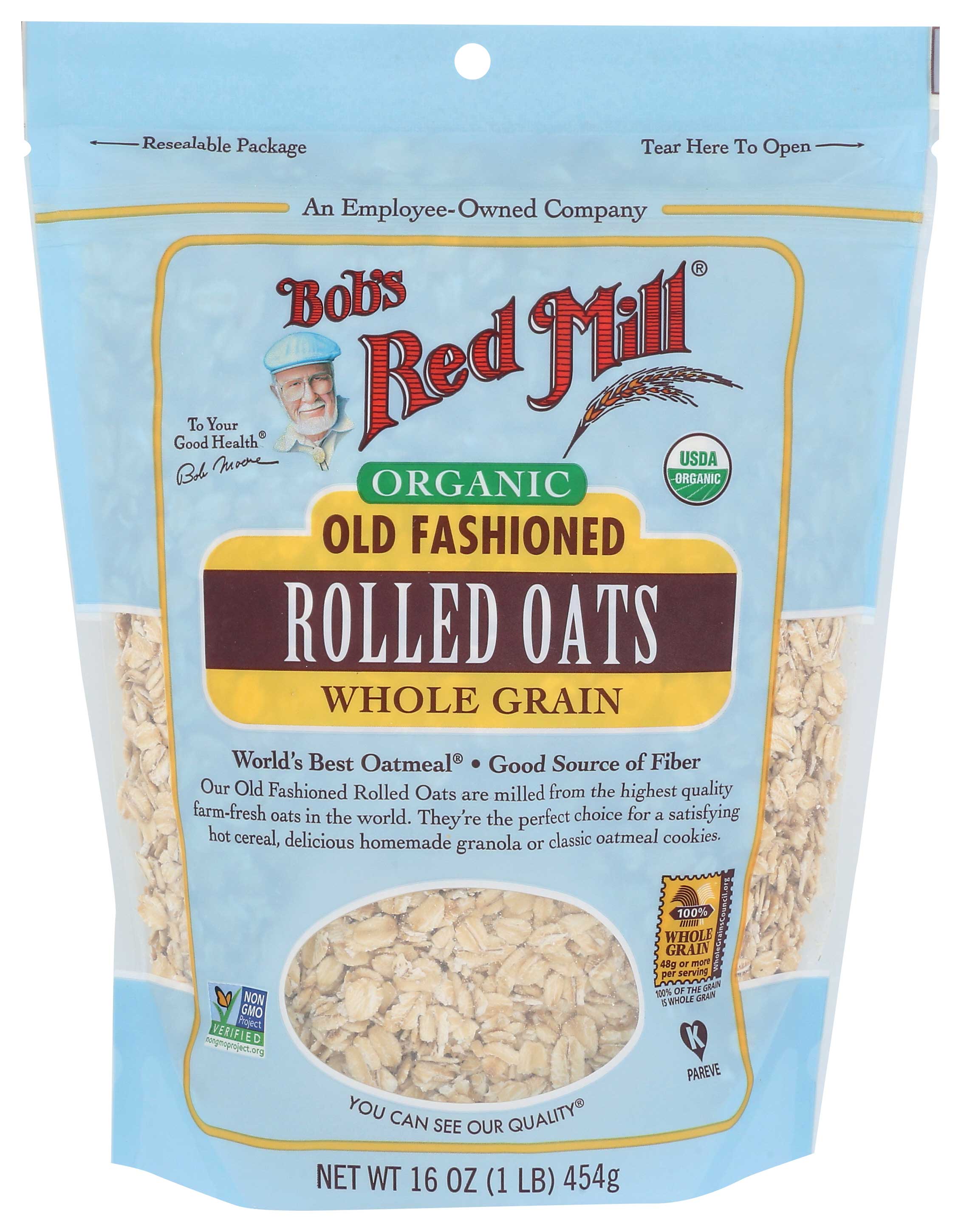 Bobs Red Mill Organic Old Fashioned Rolled Oats, 16 Ounce -- 4 per case