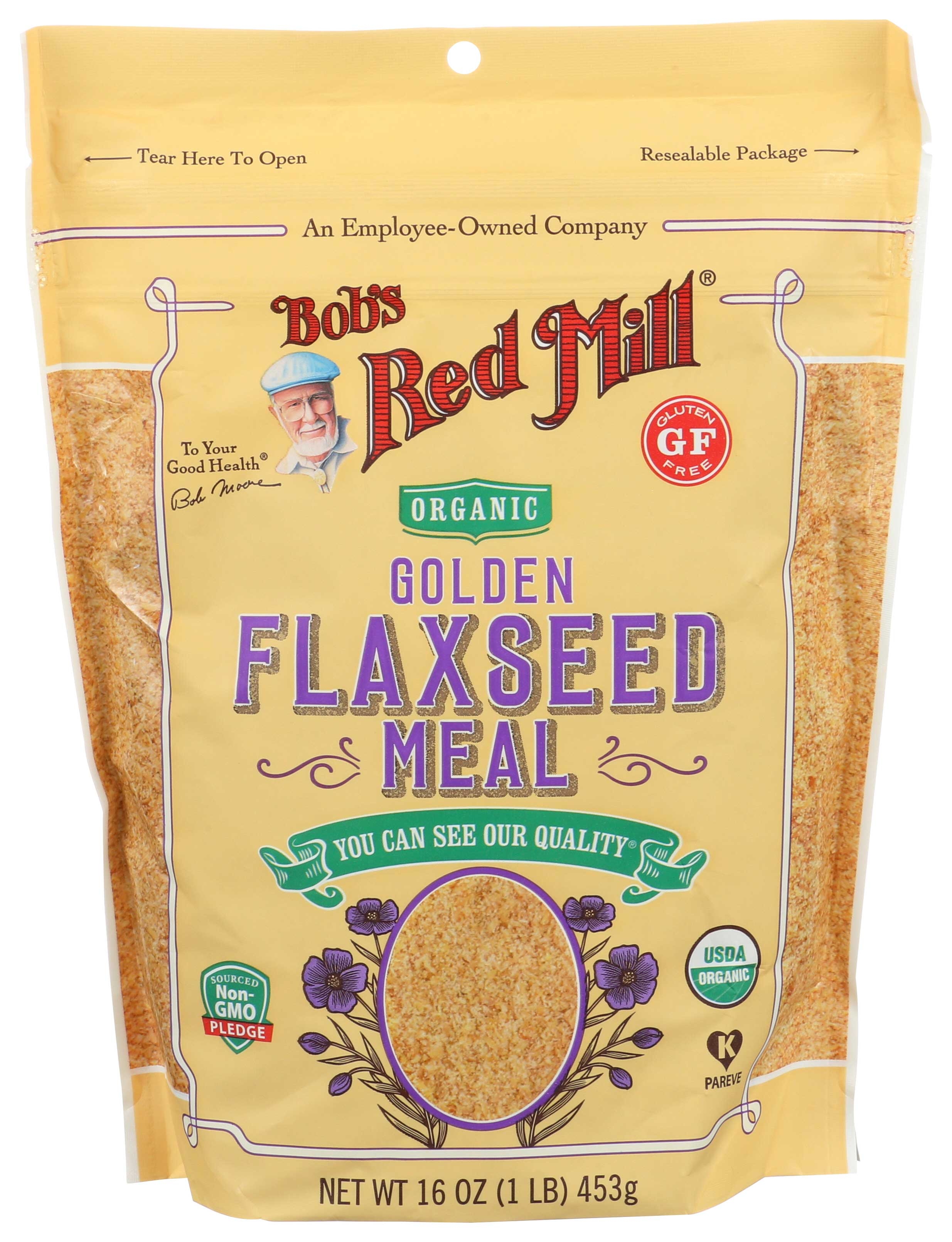 Bobs Red Mill Organic Golden Flaxseed Meal, 16 Ounce -- 4 per case