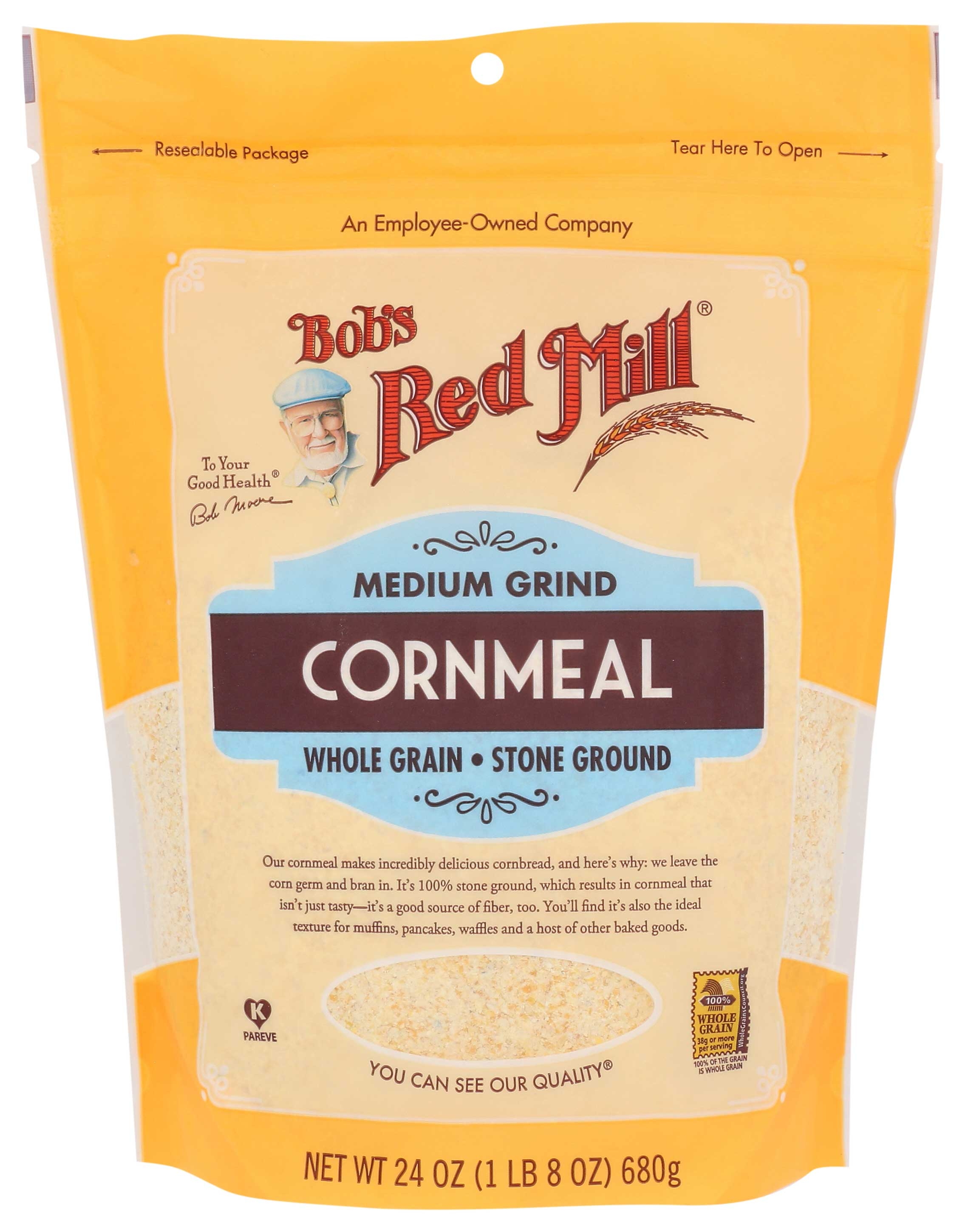 Bobs Red Mill Medium Grind Cornmeal, 24 Ounce -- 4 per case