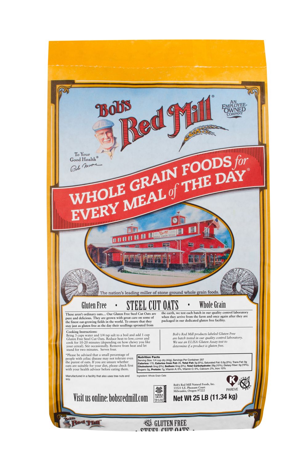 Bob's Red Mill Gluten Free Steel Cut Oats, 25 Pound