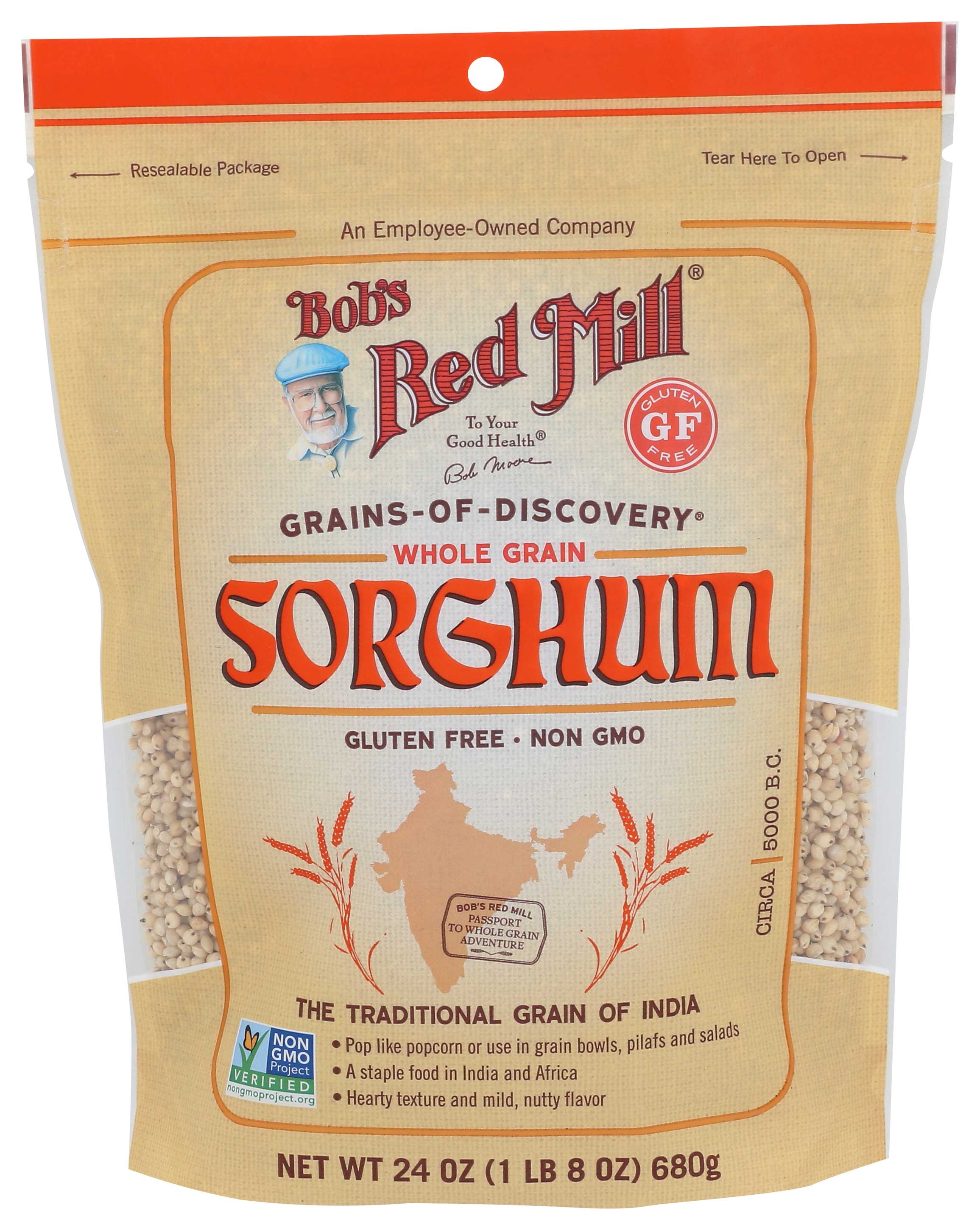 Bobs Red Mill Gluten Free Sorghum Grain, 24 Ounce -- 4 per case