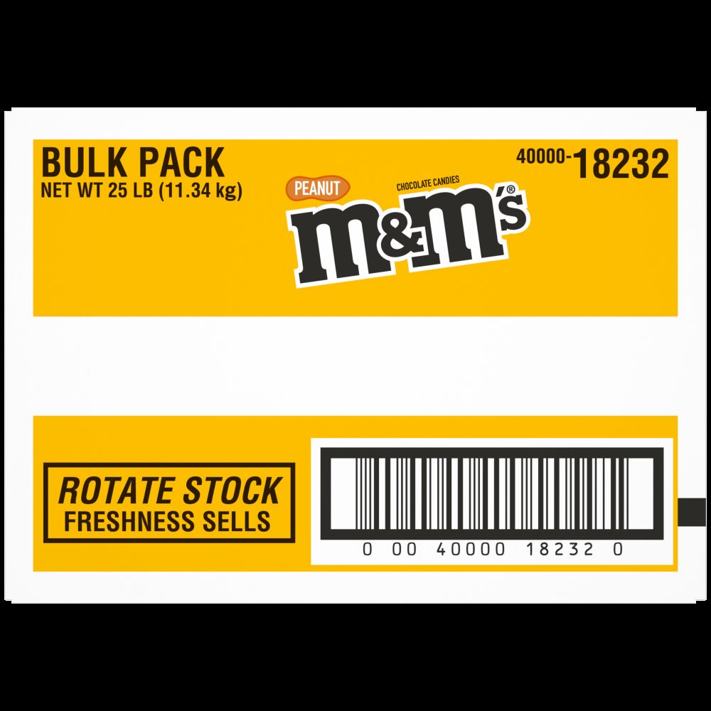M&m's Peanut Chocolate Candy, 25 Pound