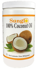 Sunglo 100 Percent Coconut Oil, 32 Ounce -- 6 per case.