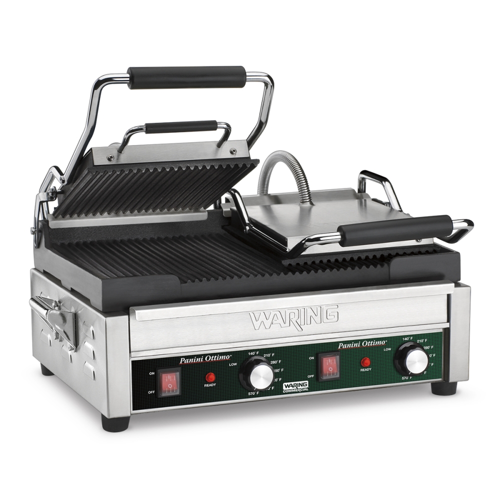 Waring Italian Style Commercial Panini Ottimo Dual Panini Grill, 240 Volt