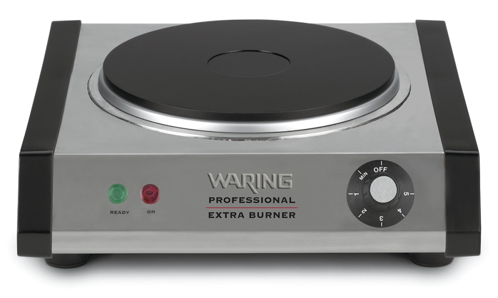 Waring Commercial Heavy Duty Single Burner Solid Top Countertop Range, 11 x 12 1/4 x 3 1/4 inch.
