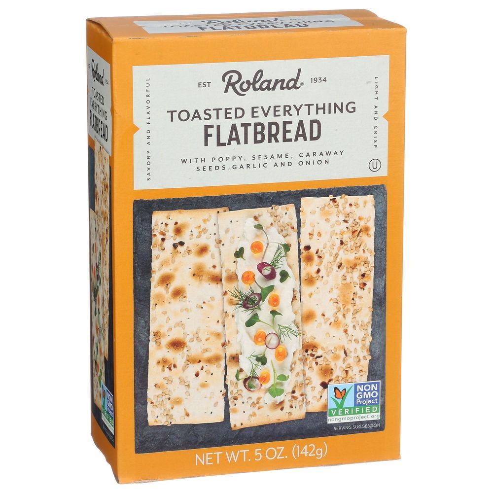 Roland Toasted Everything Flatbreads, 5 Ounce -- 12 Per Case