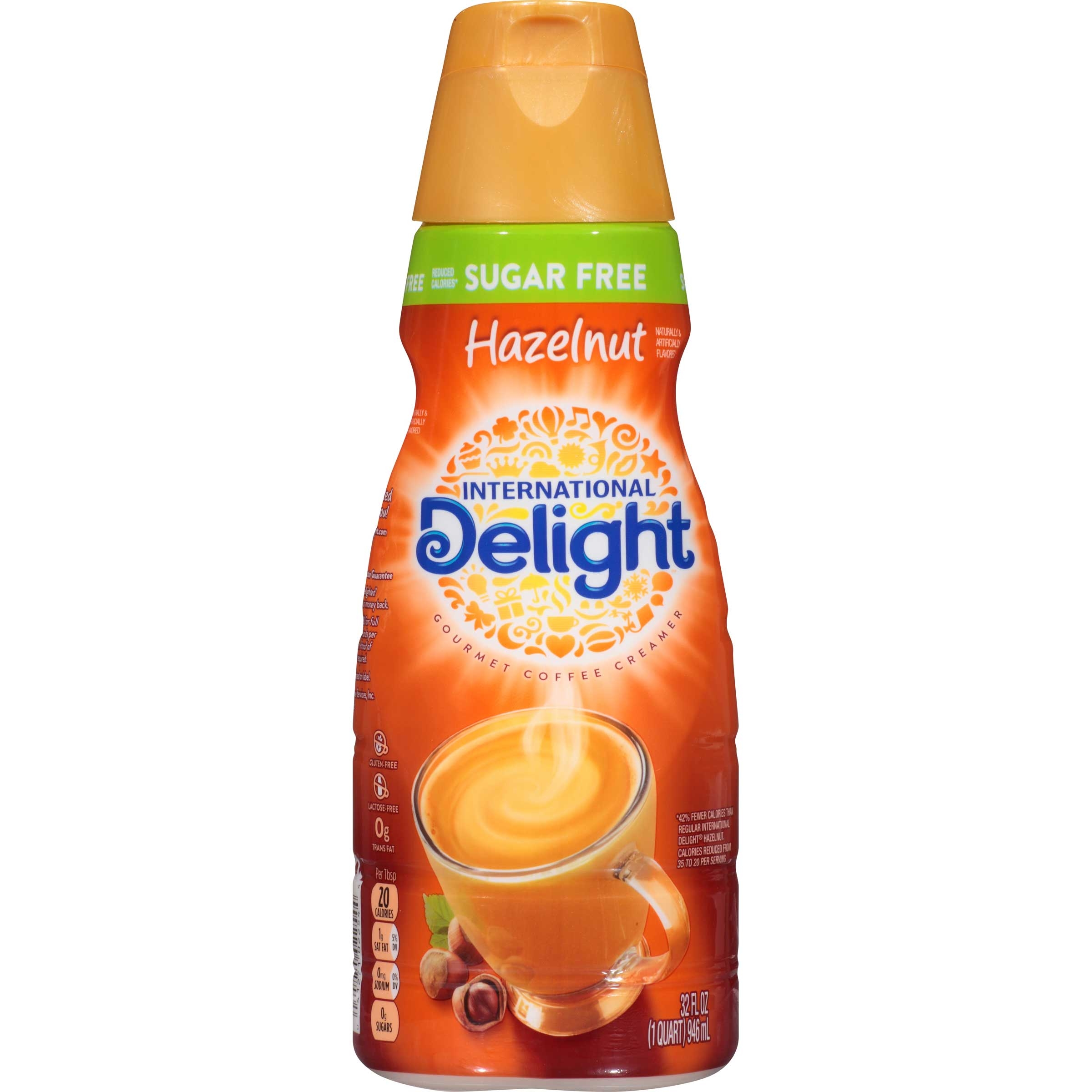International Delight Sugar Free Hazelnut Coffee Creamer, 32 Fluid Ounce -- 6 per case.