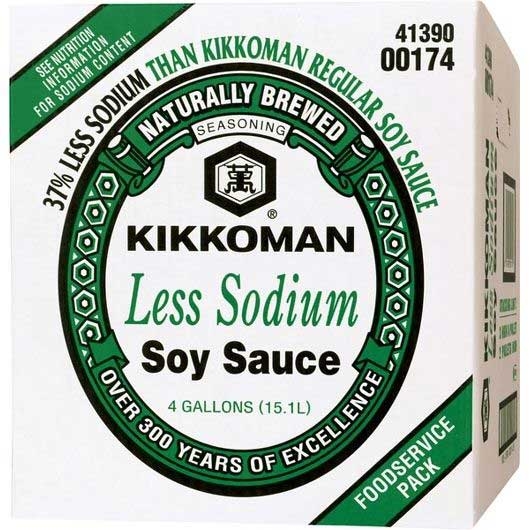 Kikkoman Less Sodium Soy Sauce, 4 Gallon