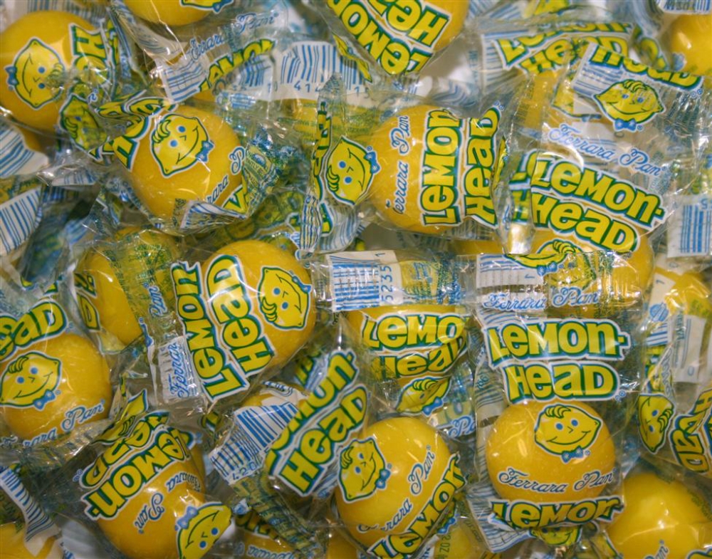 Lemonhead Medium Wrapped Bulk Candy, 27 Pound.