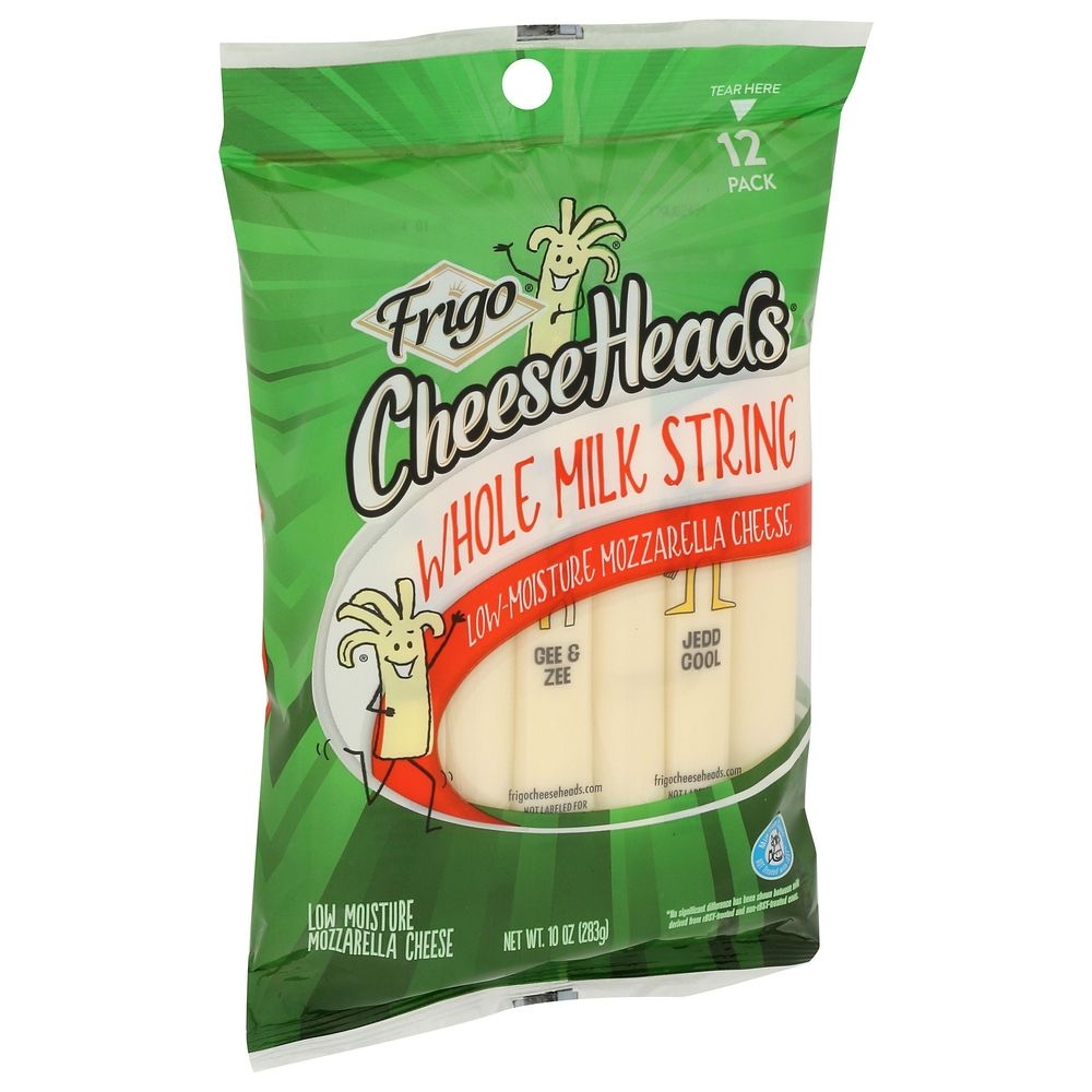 Frigo Cheeseheads Whole Milk Mozzarella String Cheese, 10 Ounce -- 12 per case