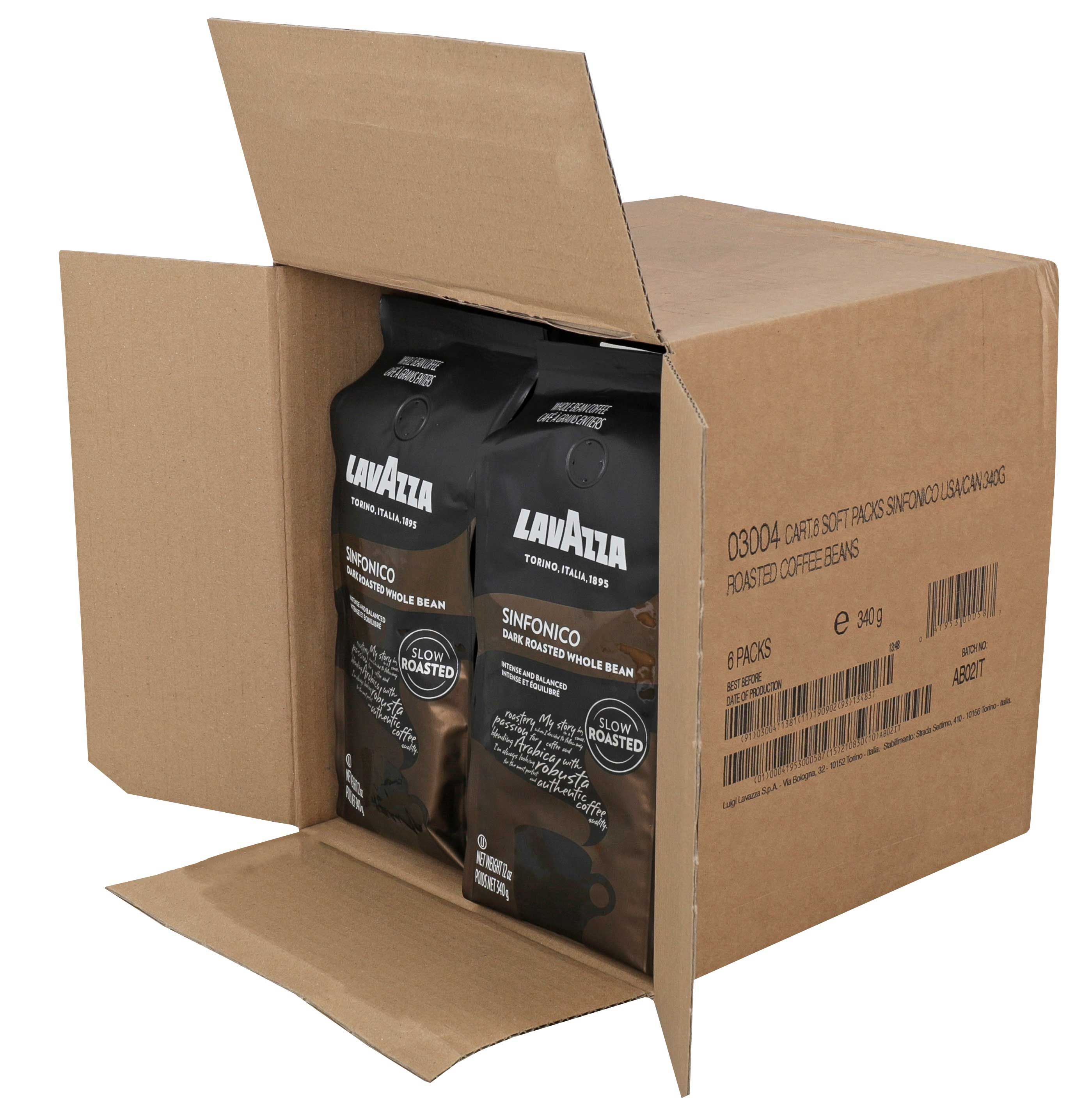 Lavazza Sinfonico Dark Roast Wholebean Coffee Grains, 12 Ounce -- 6 Per Case