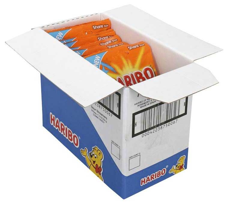 Haribo Confectionery Sour Streamers Gummy Candy, 7.2 Ounce -- 14 per case.