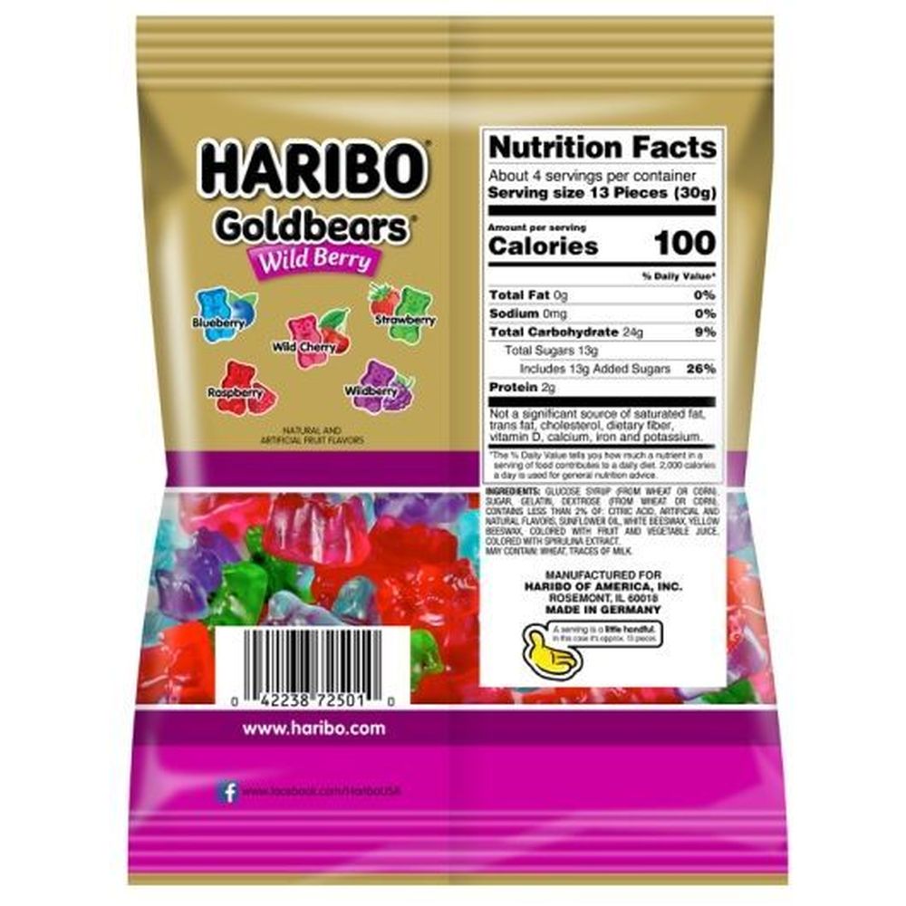 Haribo Goldbears Berry Clouds Gummi Candy - Skinny Tower, 48 count