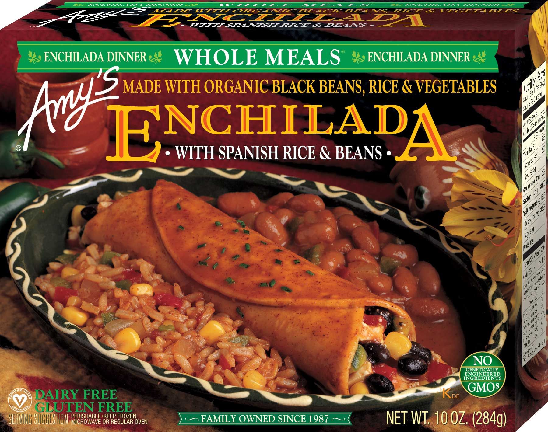 Amy's Organic Black Bean Enchilada Whole Meal, 10 Ounce -- 12 Per Case