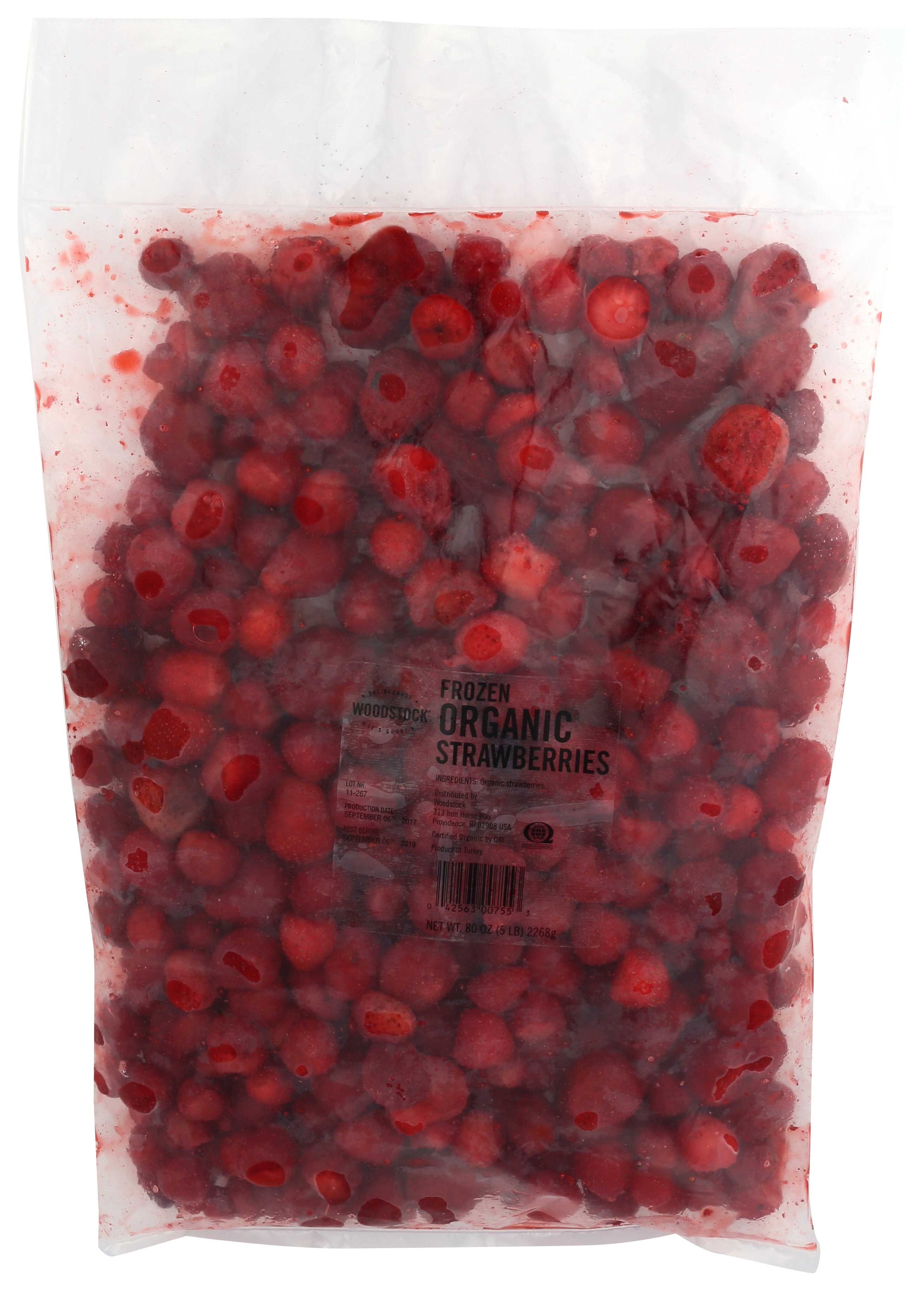 Woodstock Farms Organic Whole Strawberry, 5 Pound -- 4 per case.