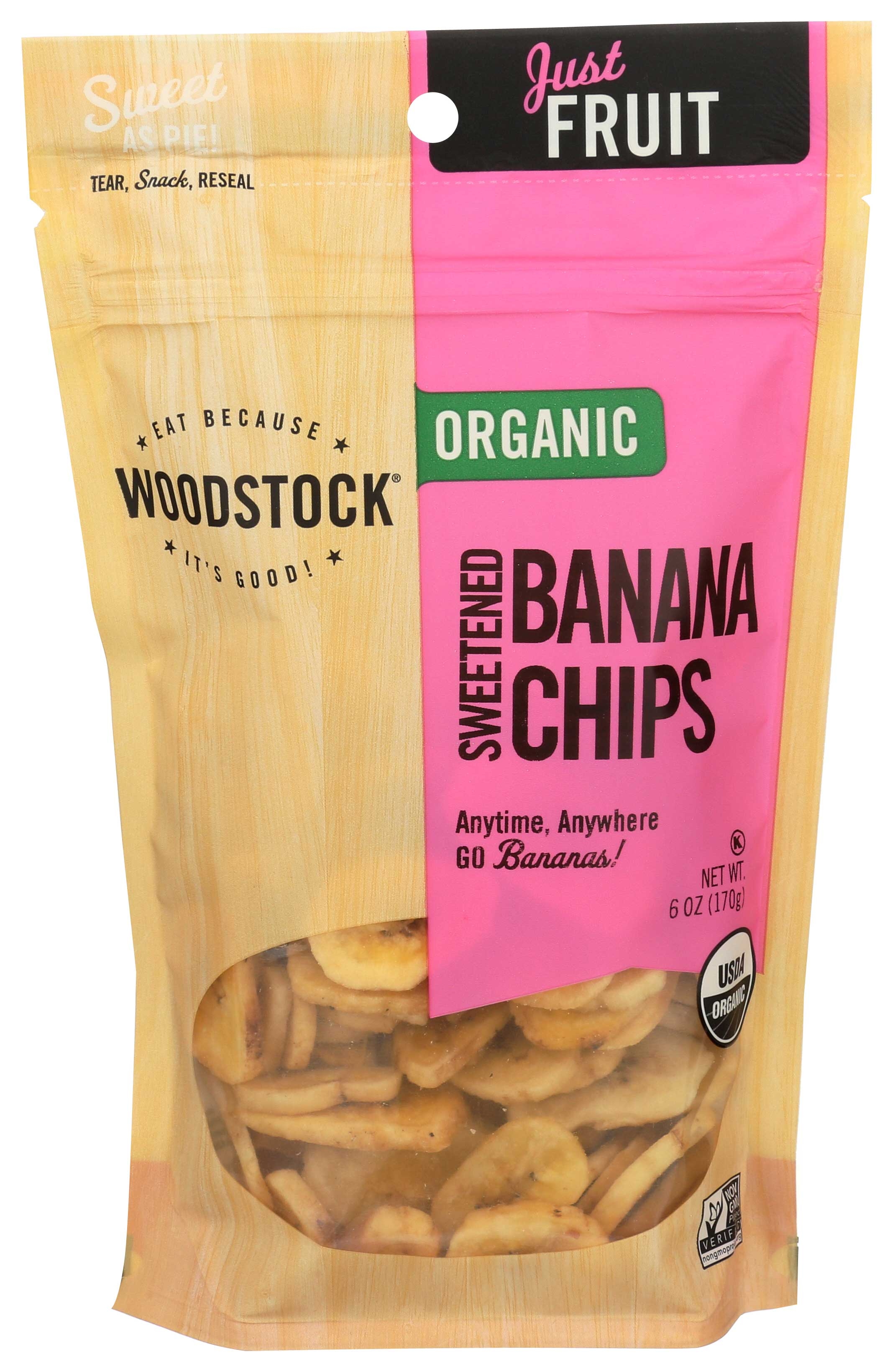 Woodstock Farms Organic Banana Chips, 6 Ounce -- 8 per case.