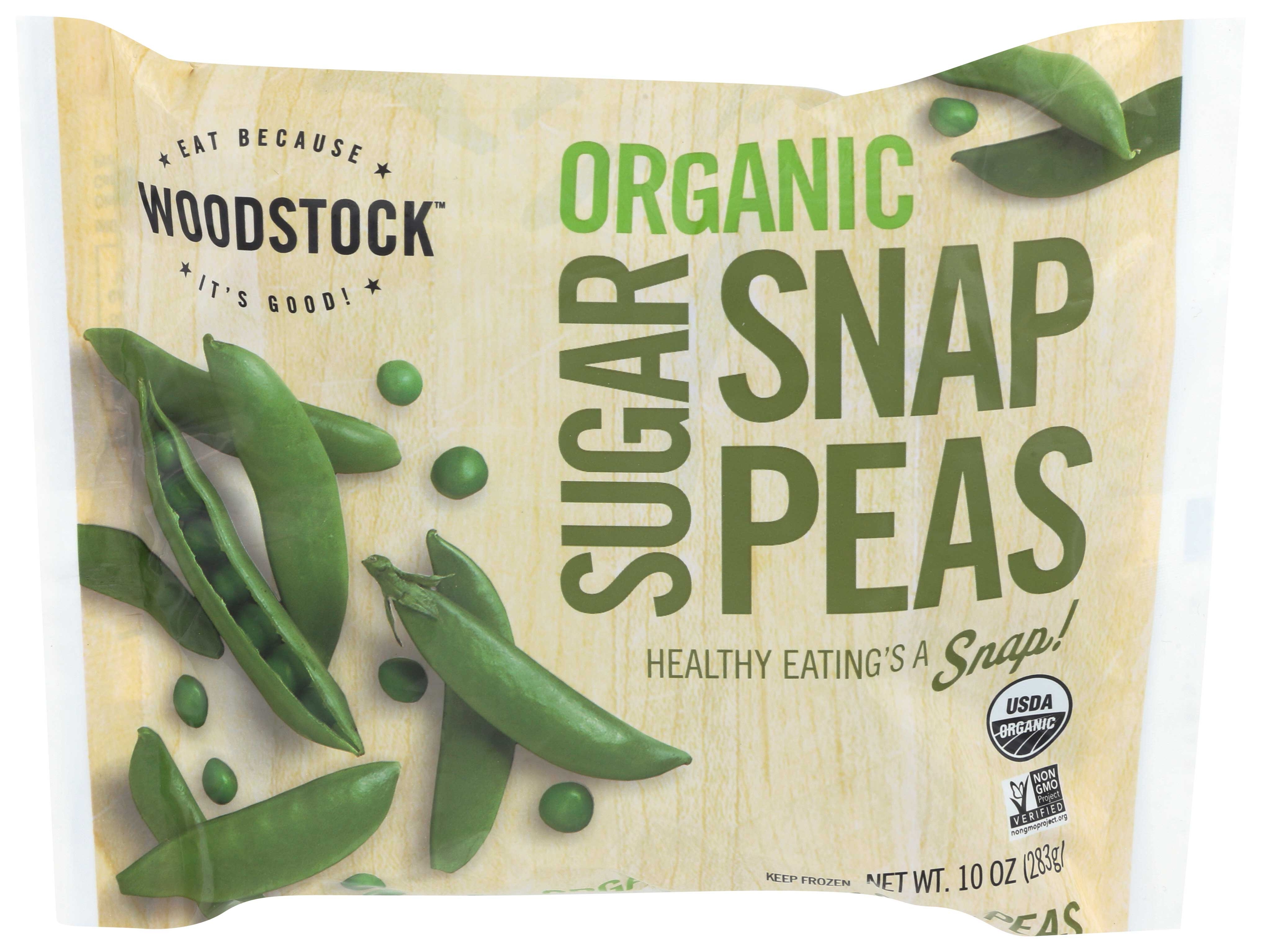 Woodstock Farms Organic Sugar Snap Pea, 10 Ounce -- 12 per case.