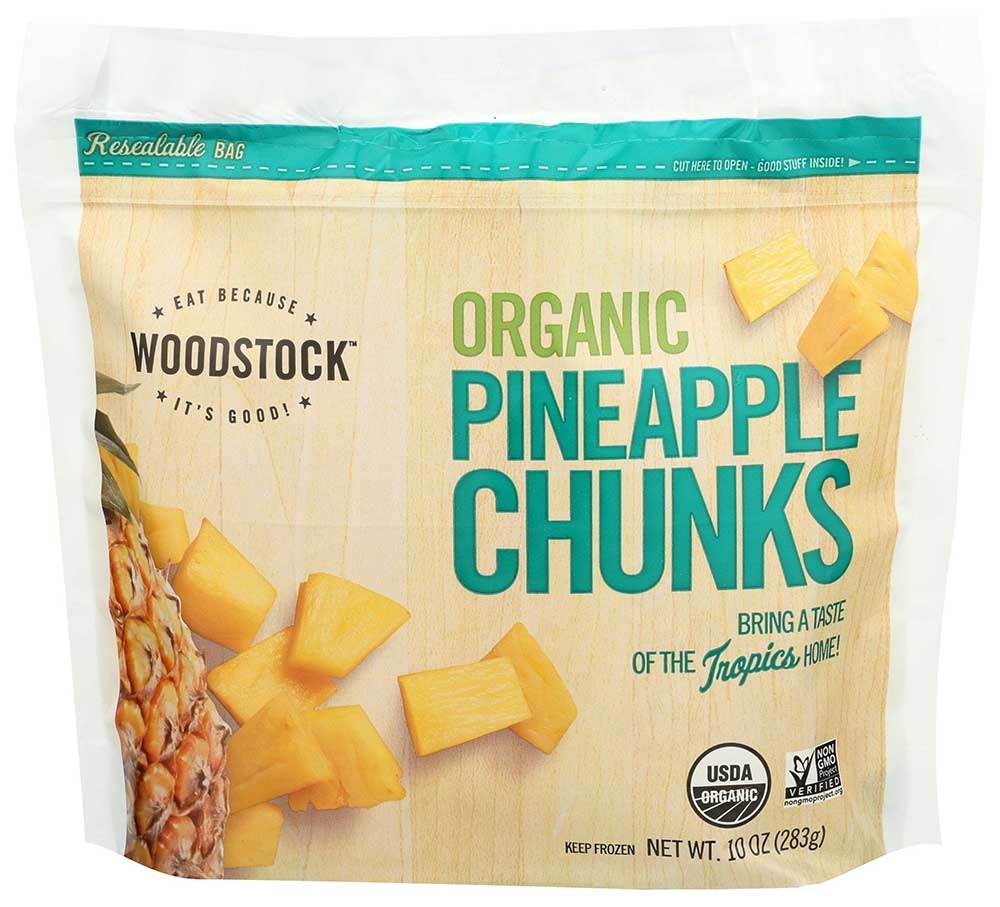 Woodstock Farms Organic Pineapple Chunk, 10 Ounce -- 12 per case.