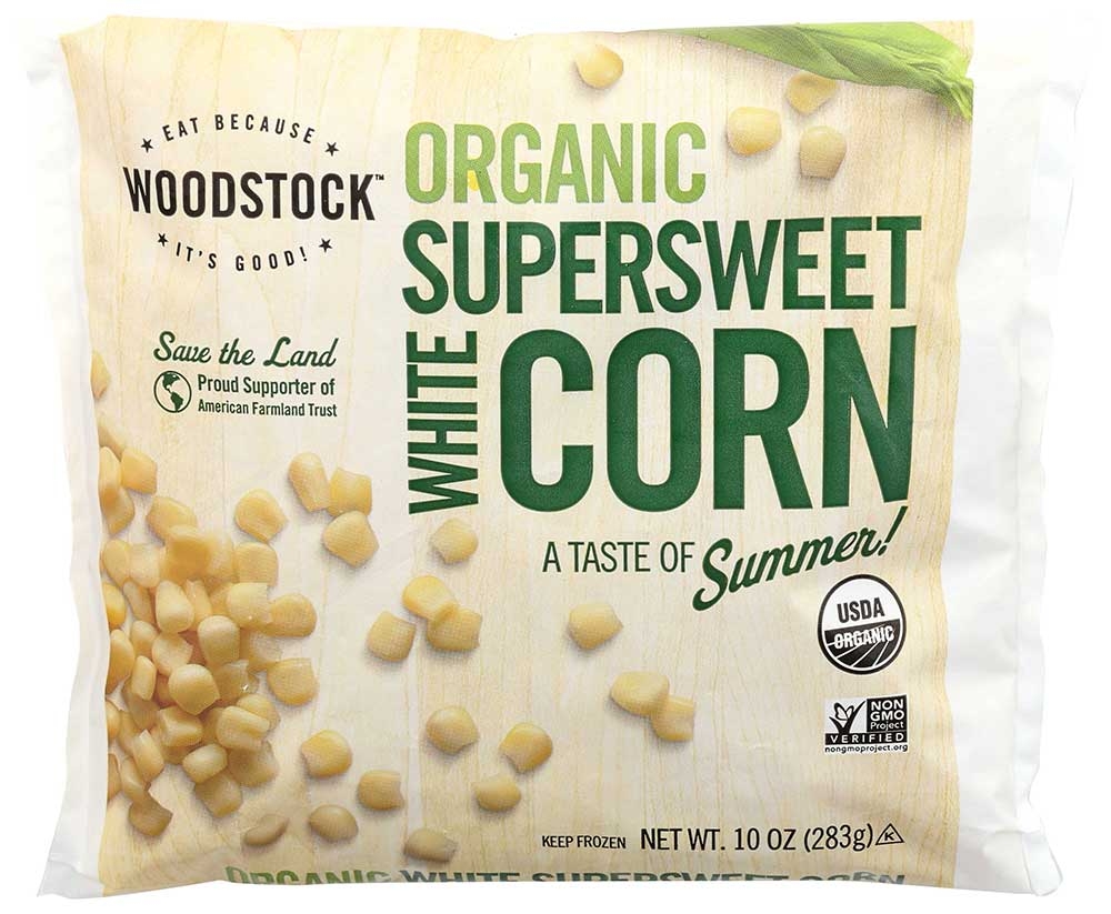 Woodstock Farms Organic Supersweet White Corn, 10 Ounce -- 12 per case.