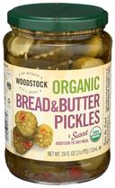 Woodstock Farms Organic Sweet Bread and Butter Pickle, 24 Ounce -- 6 per case.